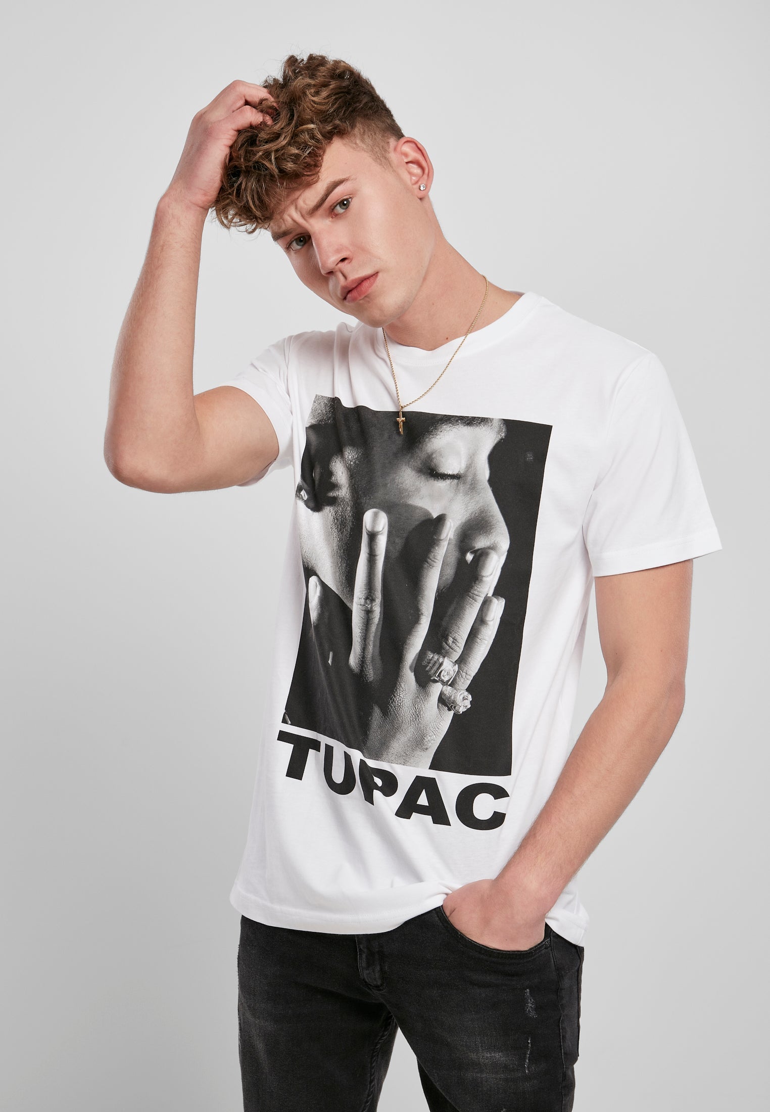 Tupac Profile Tee white XXL - workoutbrands.com