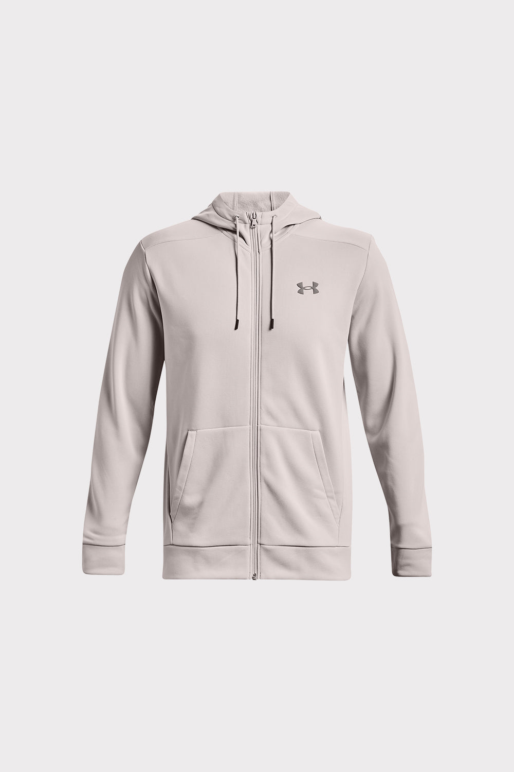 UA Armour Fleece FZ Hoodie - Ghost Gray - workoutbrands.com