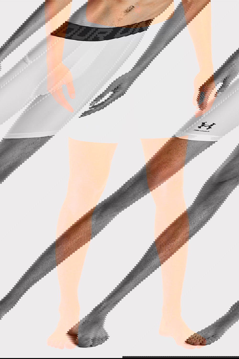 UA HG Armour Compression Shorts - White - workoutbrands.com