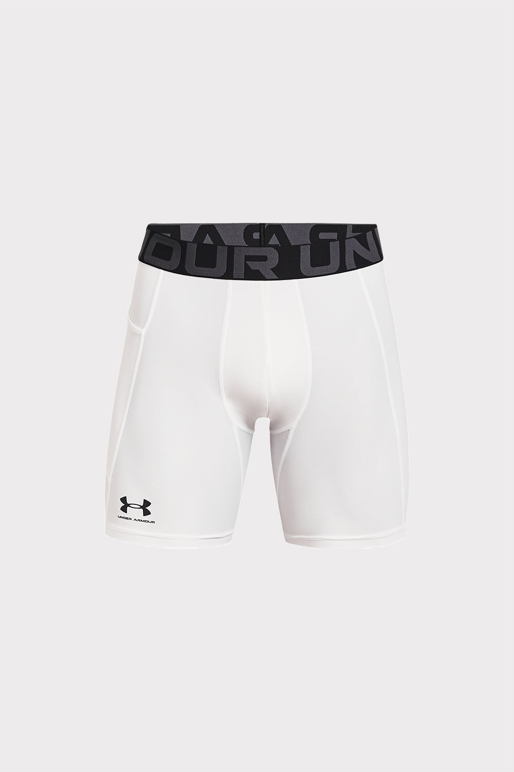 UA HG Armour Compression Shorts - White - workoutbrands.com