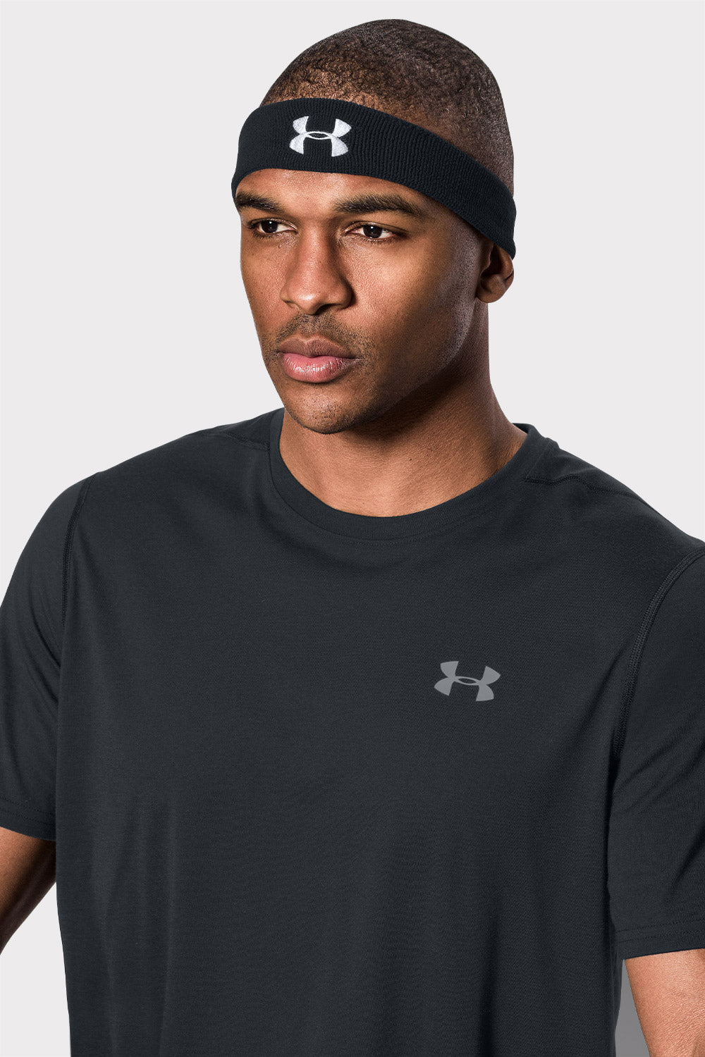 UA Performance Headband - Black/White - workoutbrands.com