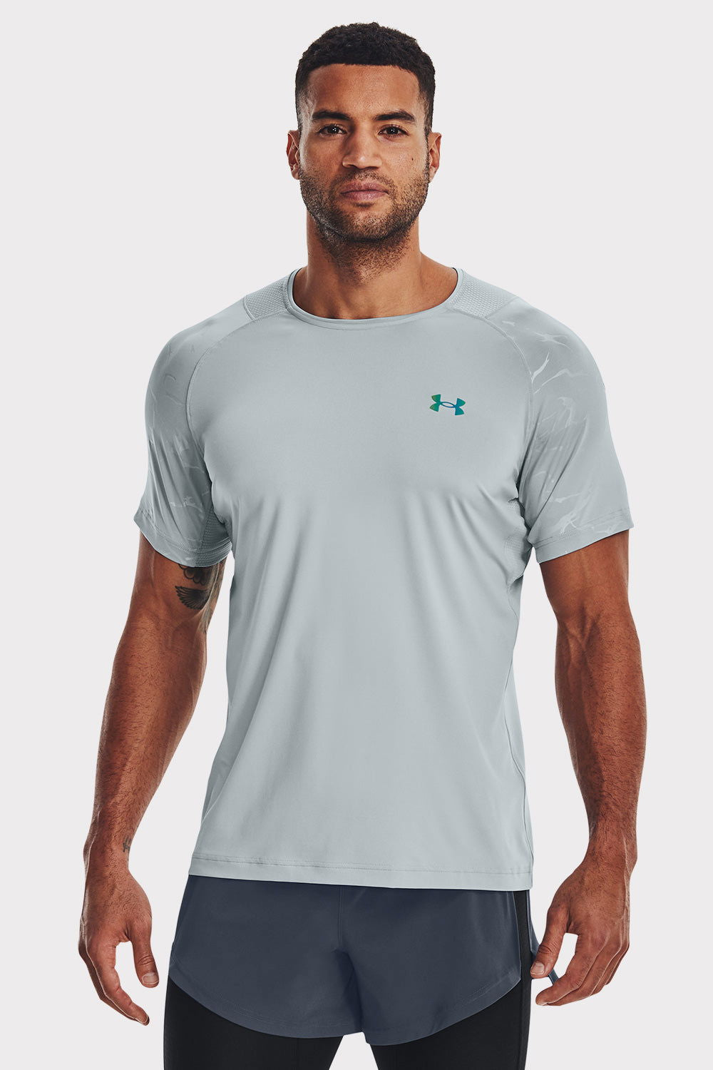 UA Rush Emboss SS - Harbor Blue - workoutbrands.com