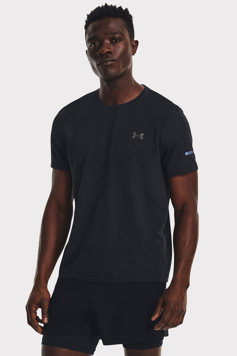 UA Seamless Stride SS - Black - workoutbrands.com
