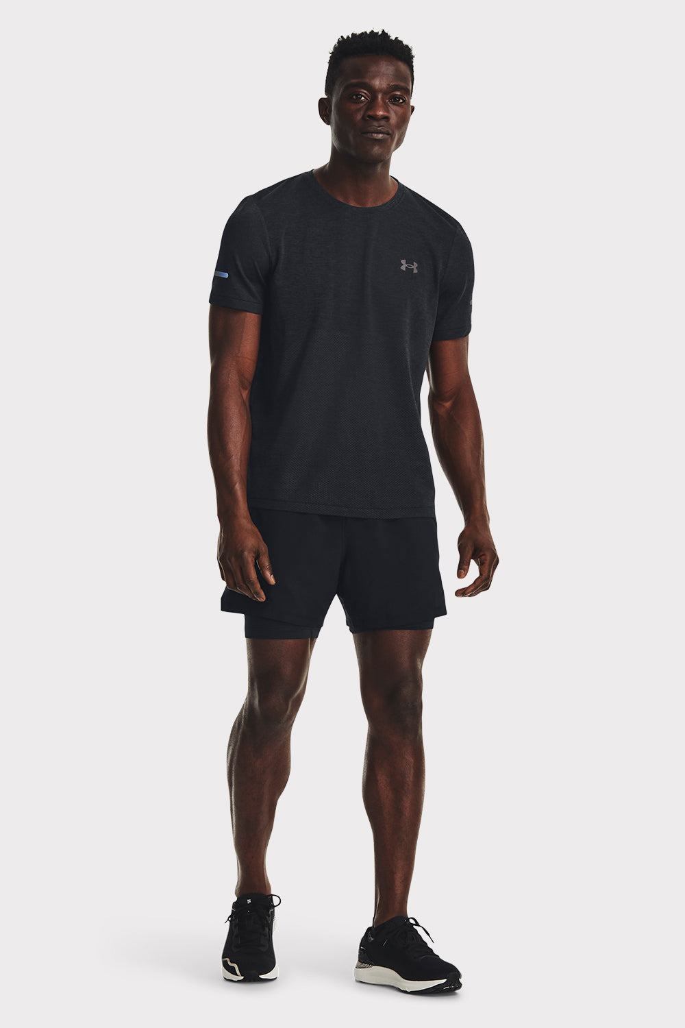 UA Seamless Stride SS - Black - workoutbrands.com