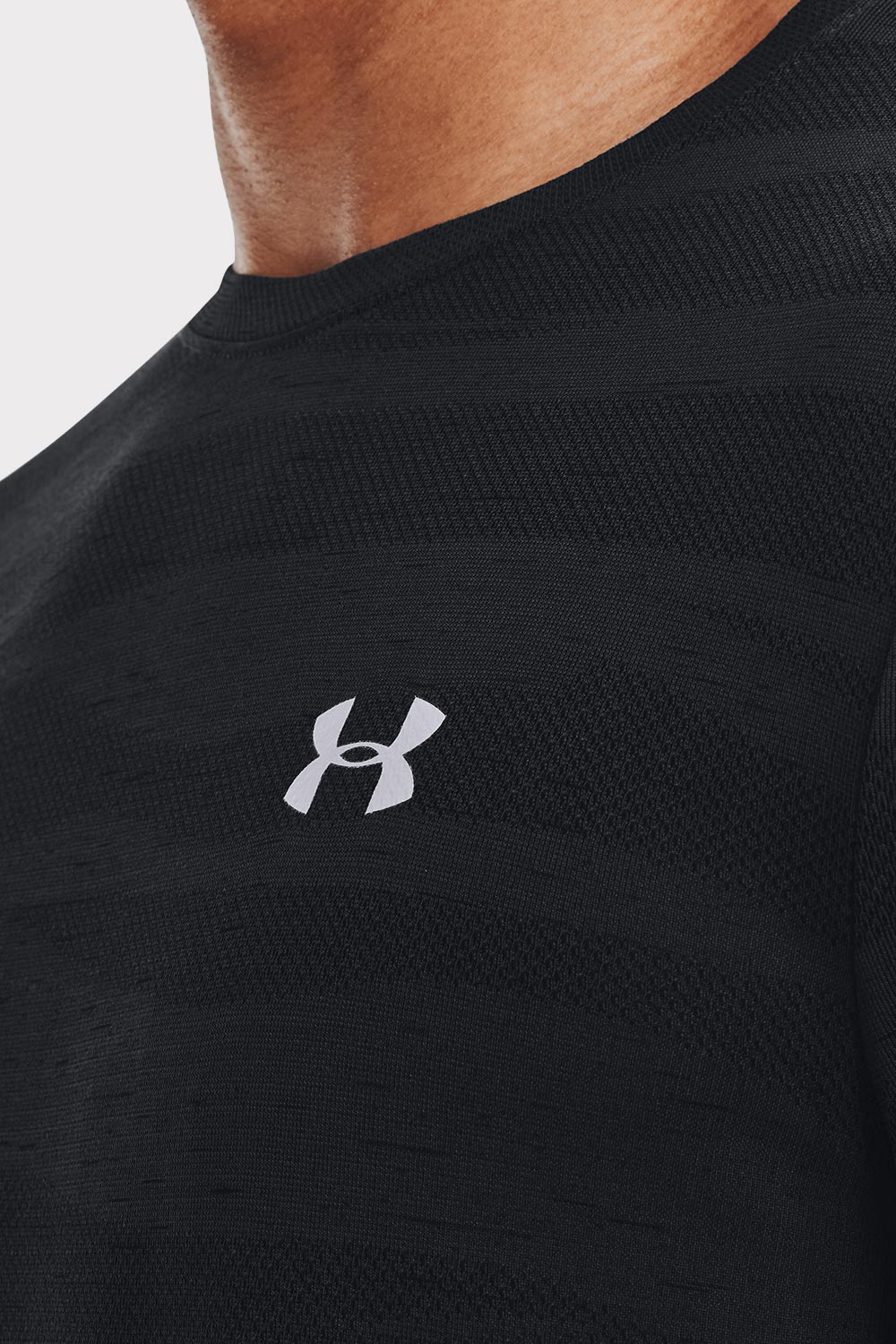 UA Seamless Wave SS - Black - workoutbrands.com