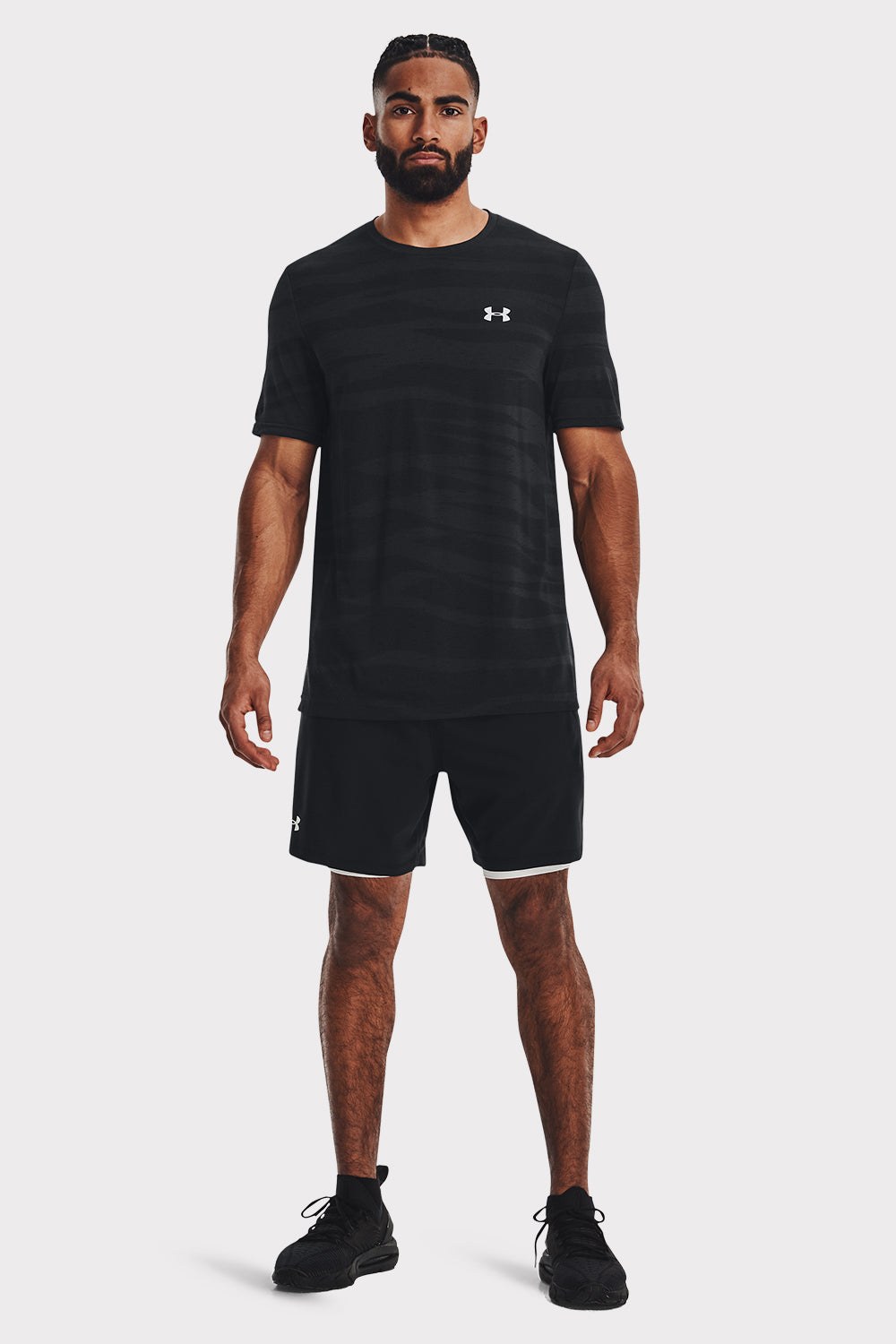 UA Seamless Wave SS - Black - workoutbrands.com