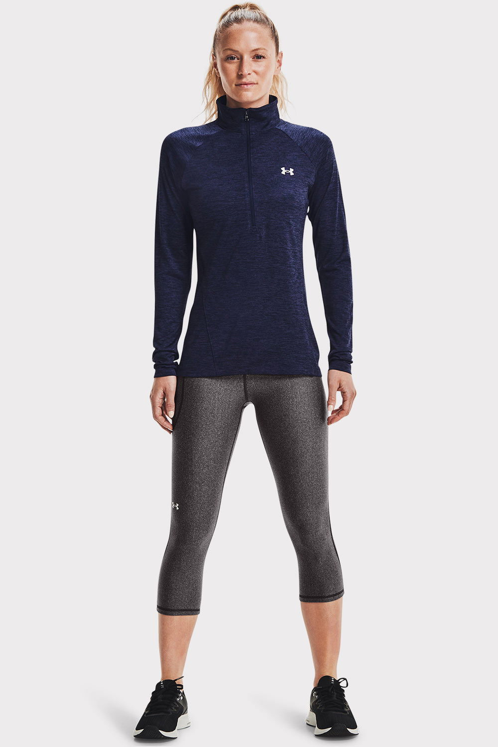 UA Tech 1/2 Zip Twist - Midnight Navy - workoutbrands.com