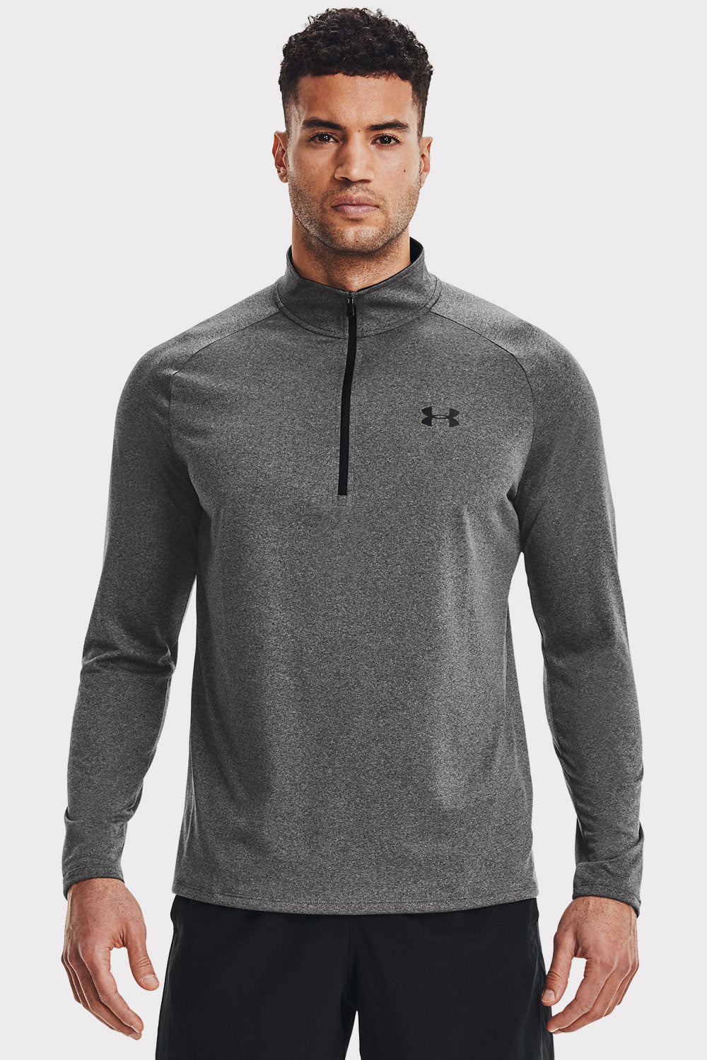 UA Tech 2.0 1/2 Zip - Carbon Heather - workoutbrands.com