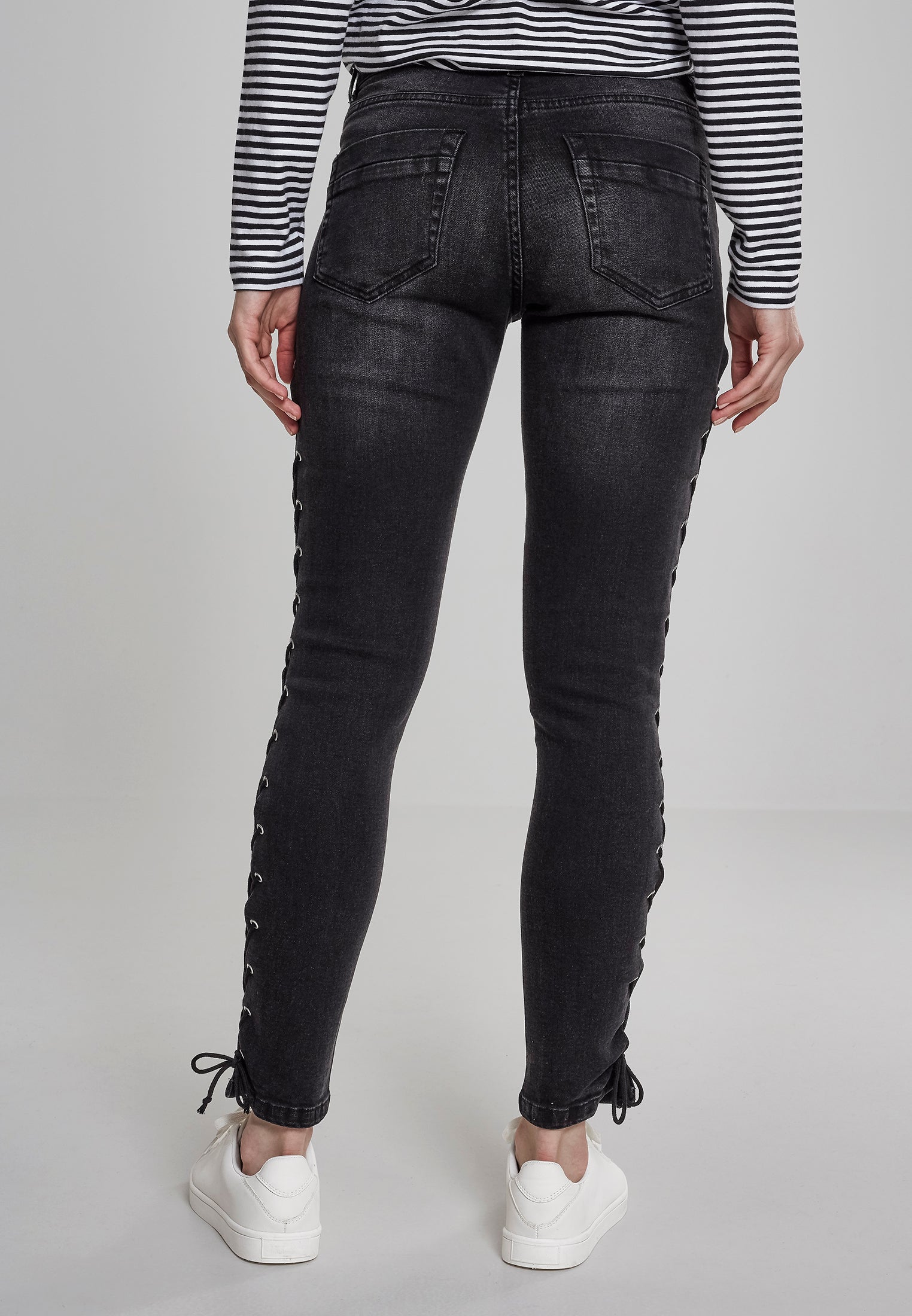 UC Denim Lace Up Skinny Pants - workoutbrands.com