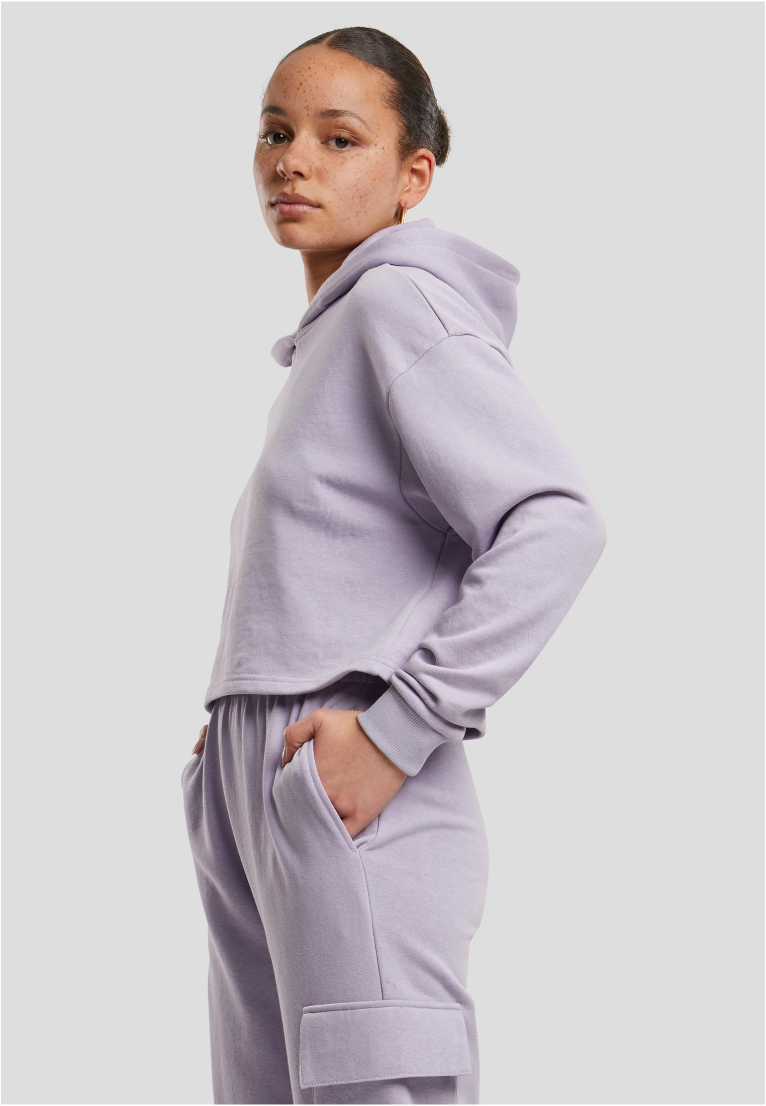 UC Oversized Cropped Light Terry Hoodie - workoutbrands.com