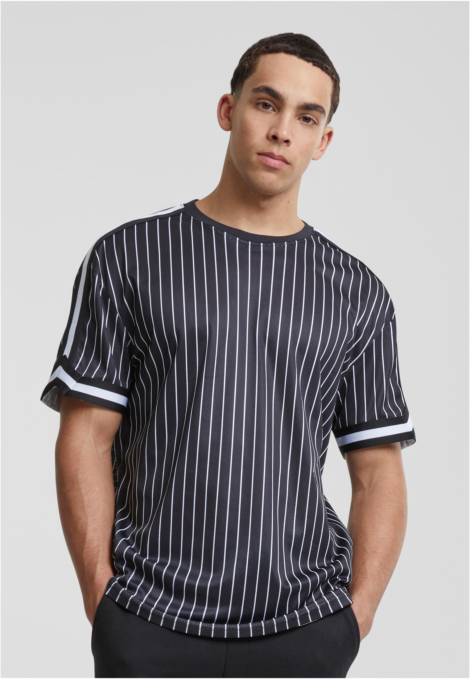UC Oversized Striped Mesh Tee - workoutbrands.com