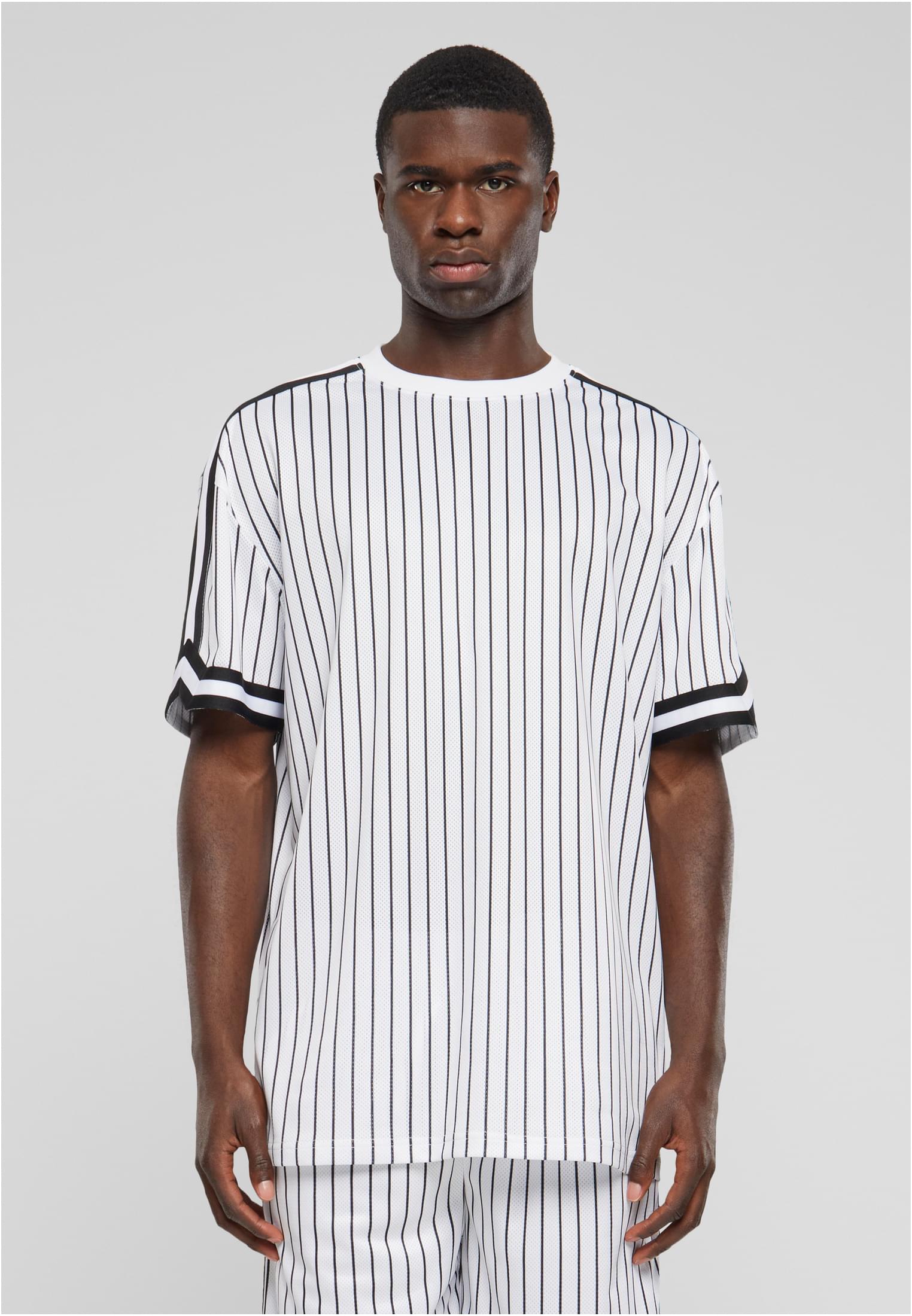 UC Oversized Striped Mesh Tee - workoutbrands.com