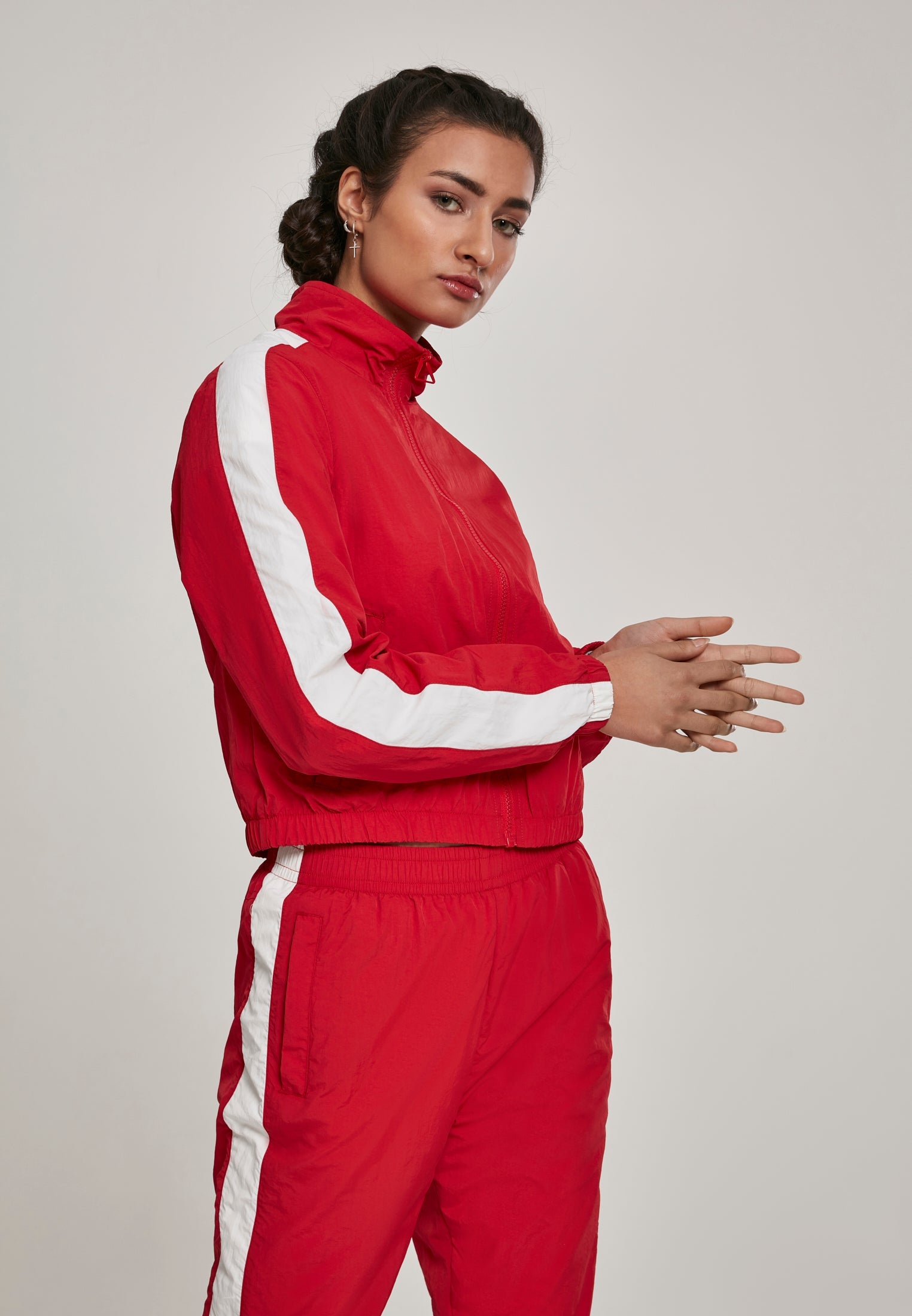 UC Short Striped Crinkle Track Jacket - workoutbrands.com