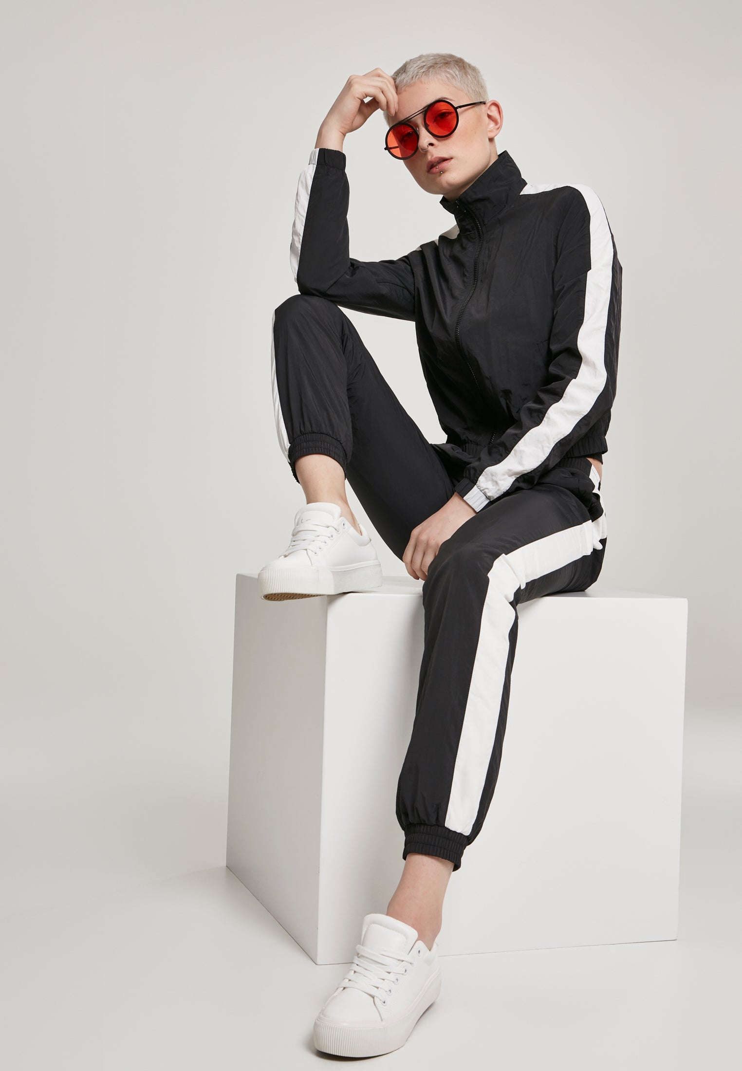 UC Short Striped Crinkle Track Jacket - workoutbrands.com