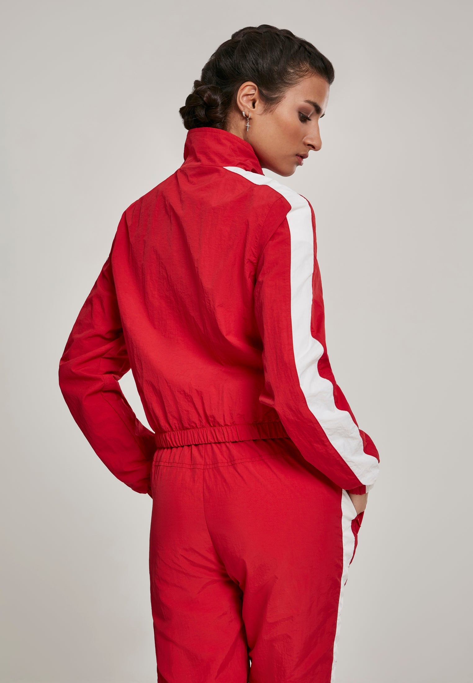 UC Short Striped Crinkle Track Jacket - workoutbrands.com
