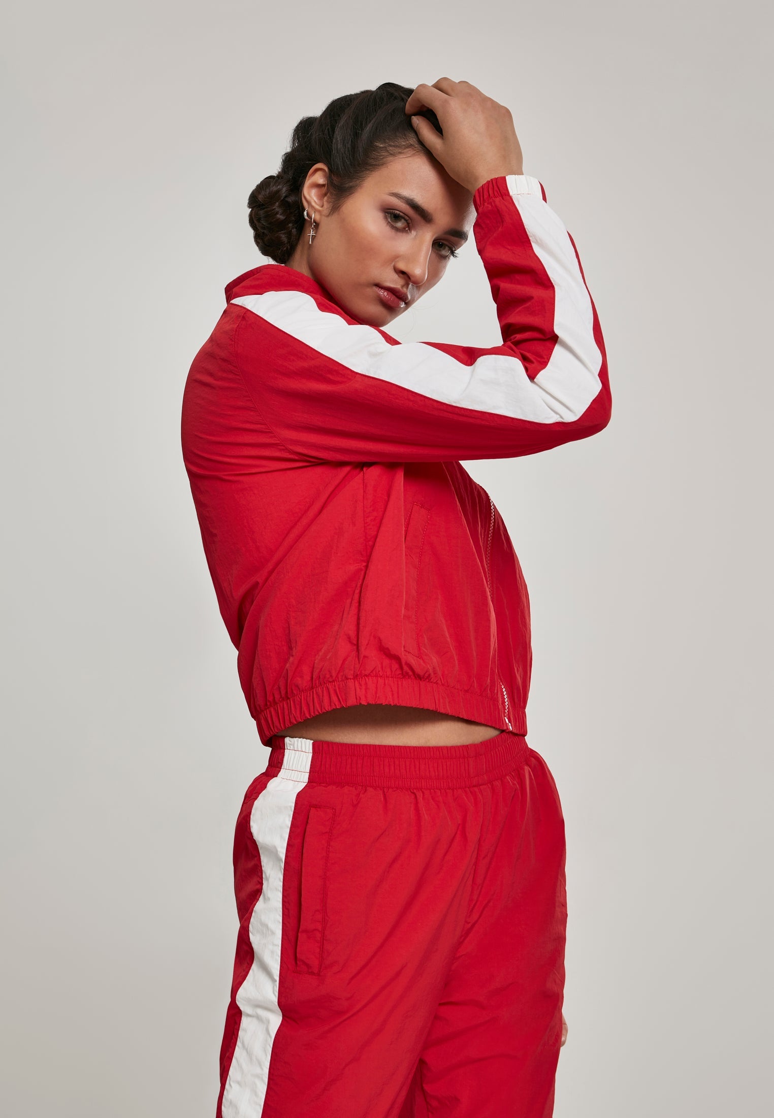 UC Short Striped Crinkle Track Jacket - workoutbrands.com