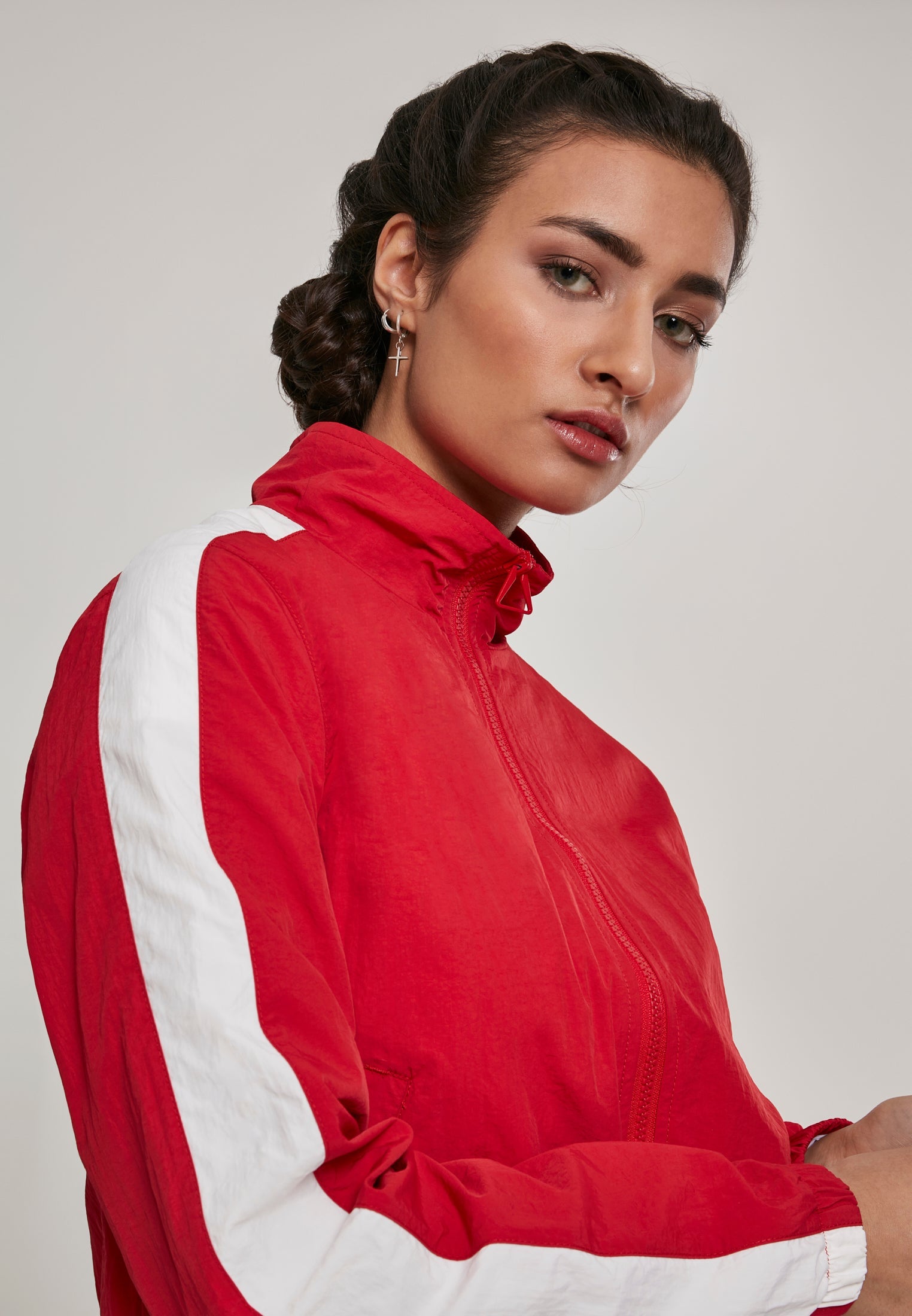 UC Short Striped Crinkle Track Jacket - workoutbrands.com