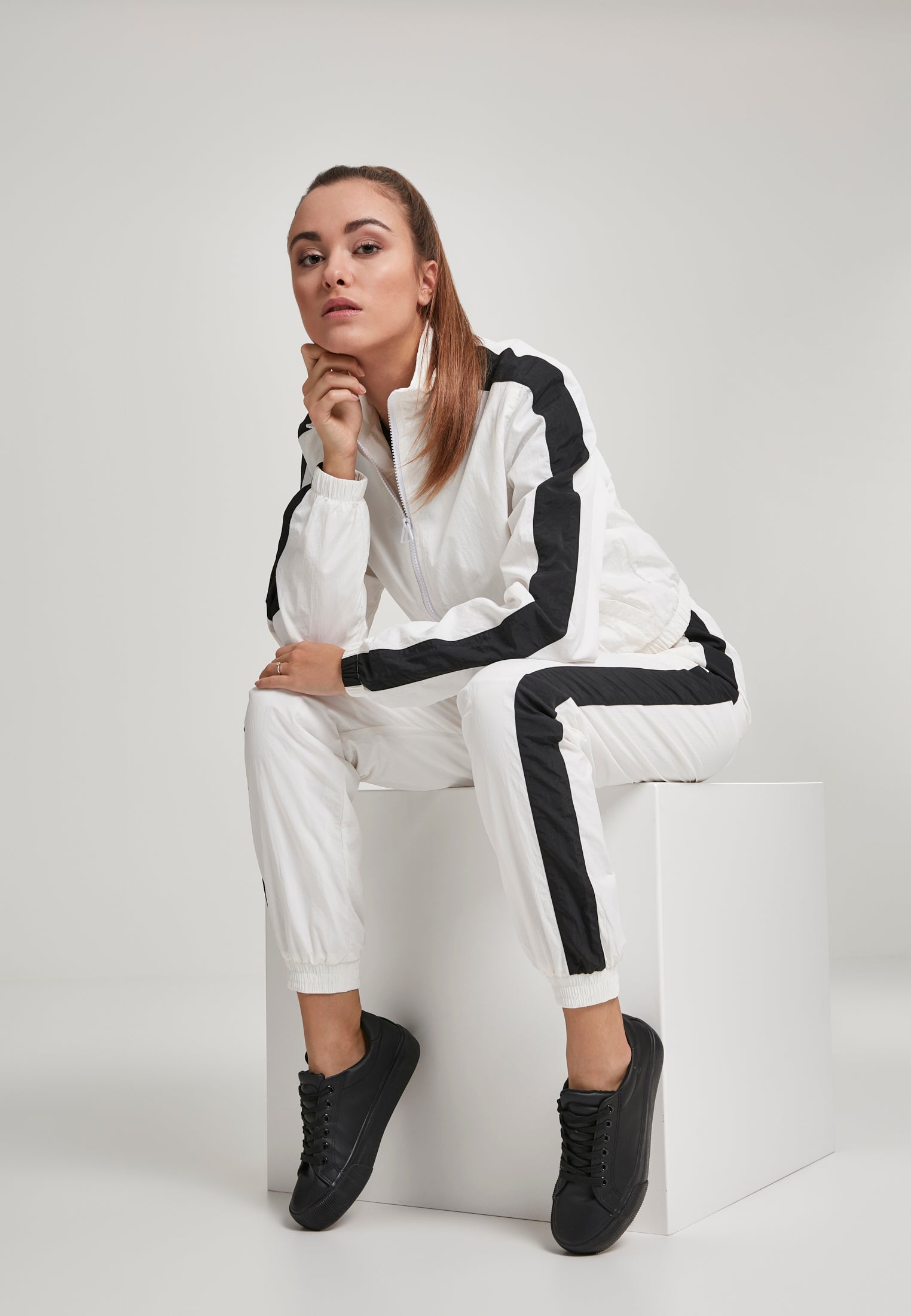 UC Short Striped Crinkle Track Jacket - workoutbrands.com