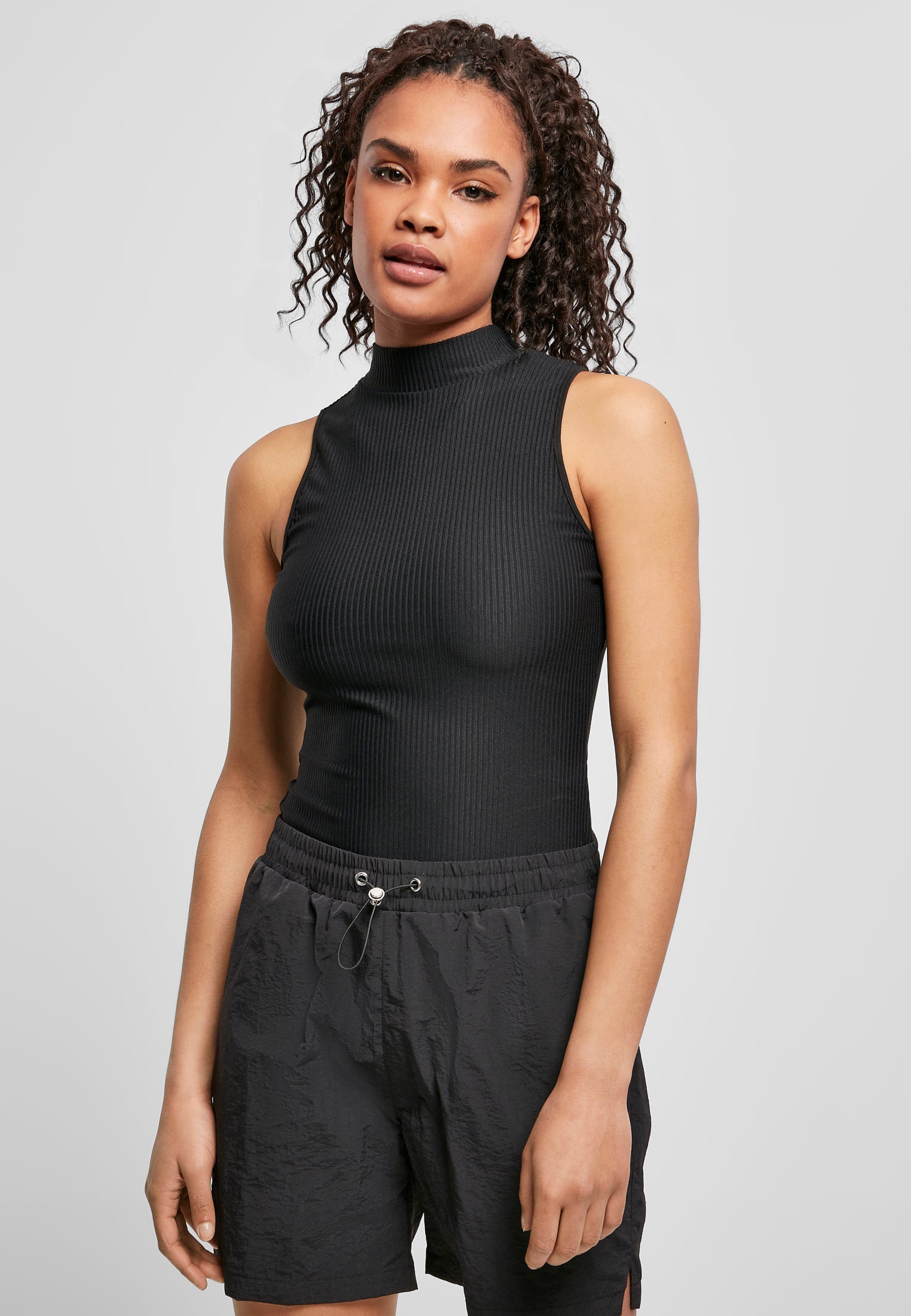 UC Sleeveless Rib Turtleneck Body - workoutbrands.com
