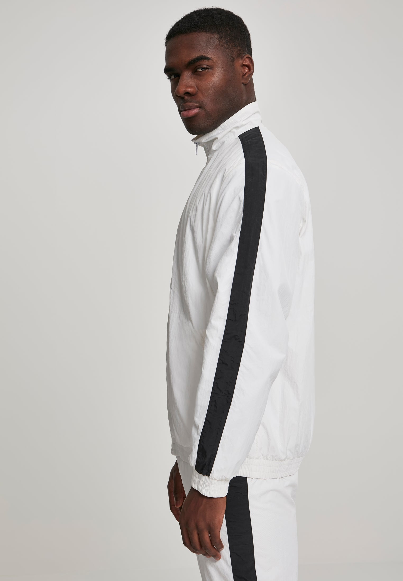 UC Striped Sleeve Crinkle Track Jacket - workoutbrands.com