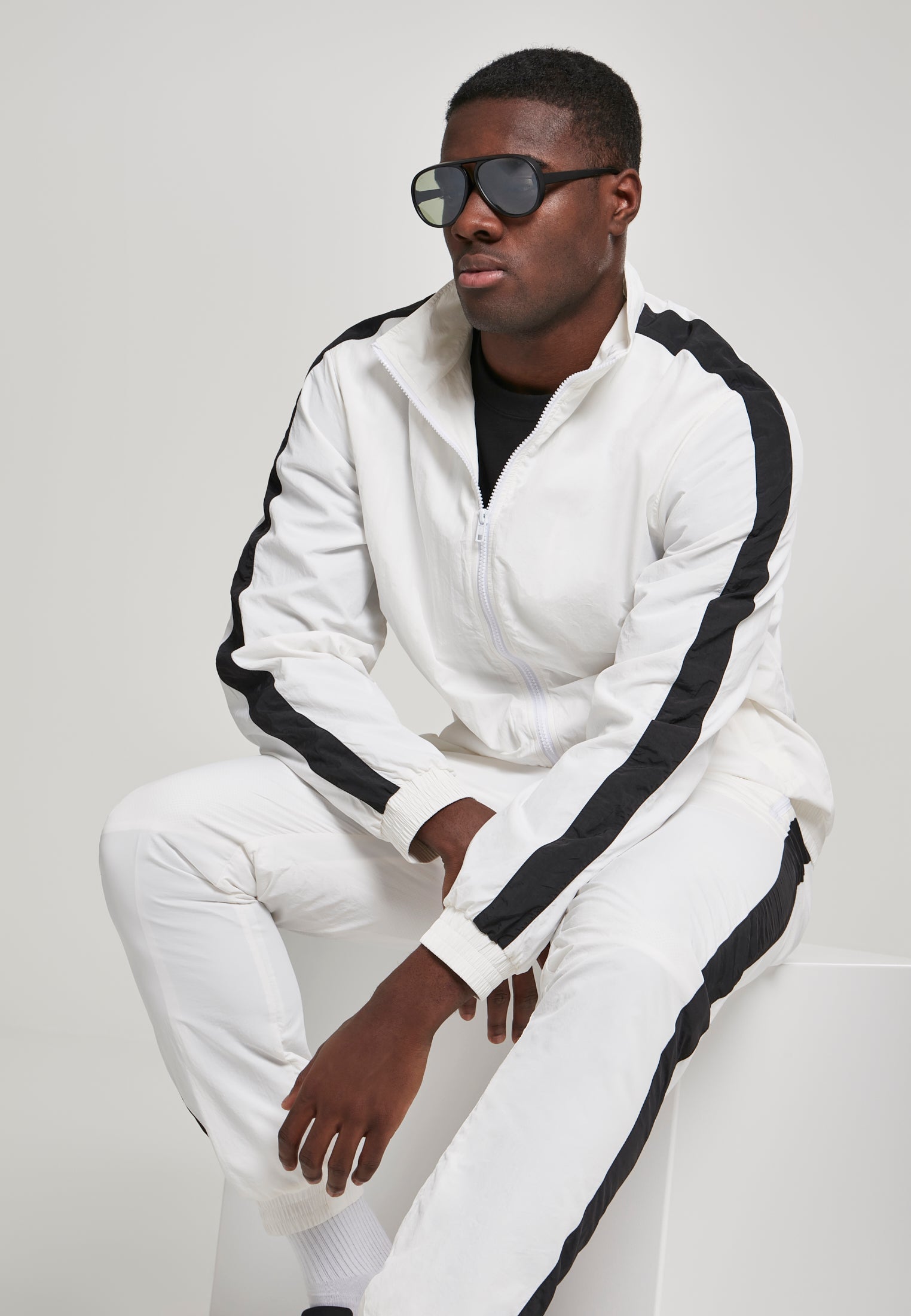 UC Striped Sleeve Crinkle Track Jacket - workoutbrands.com