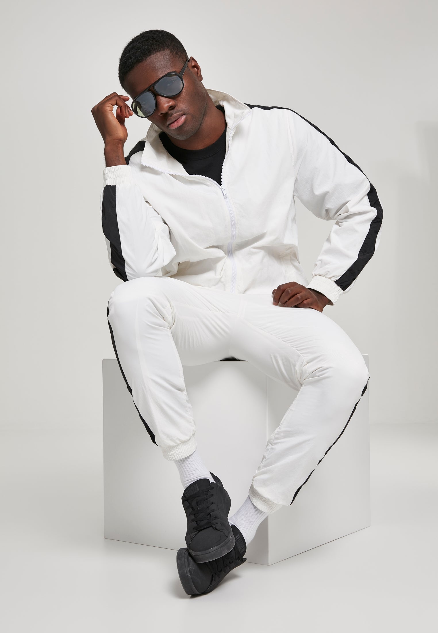 UC Striped Sleeve Crinkle Track Jacket - workoutbrands.com