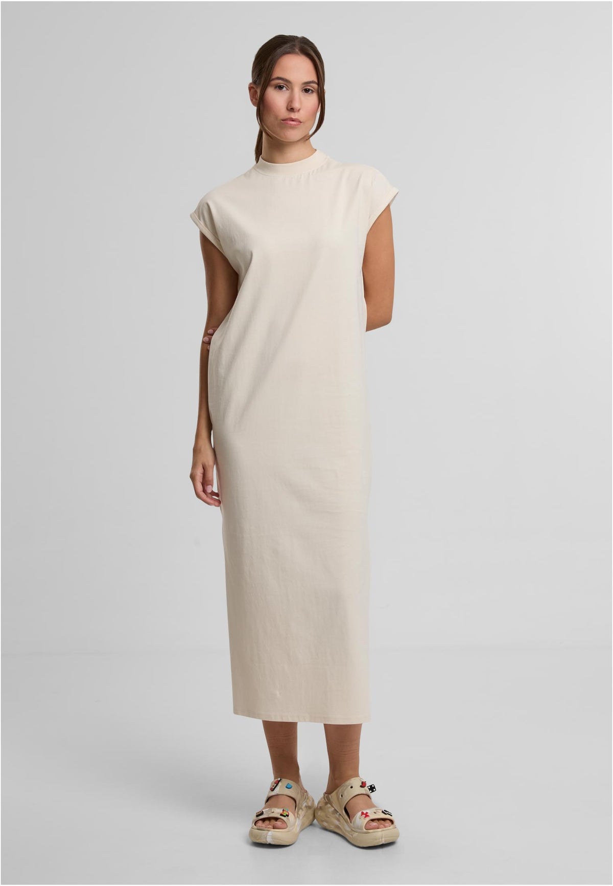Ladies Long Extended Shoulder Dress - workoutbrands.com