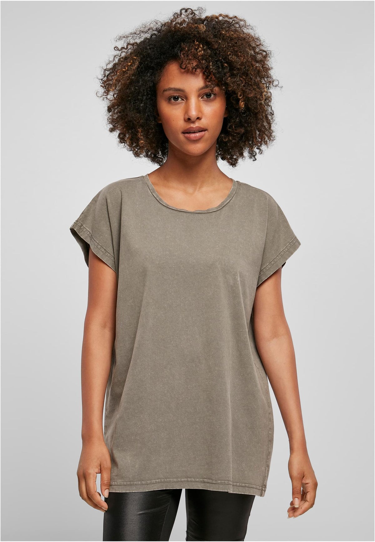 Ladies Acid Washed Extended Shoulder Tee - workoutbrands.com
