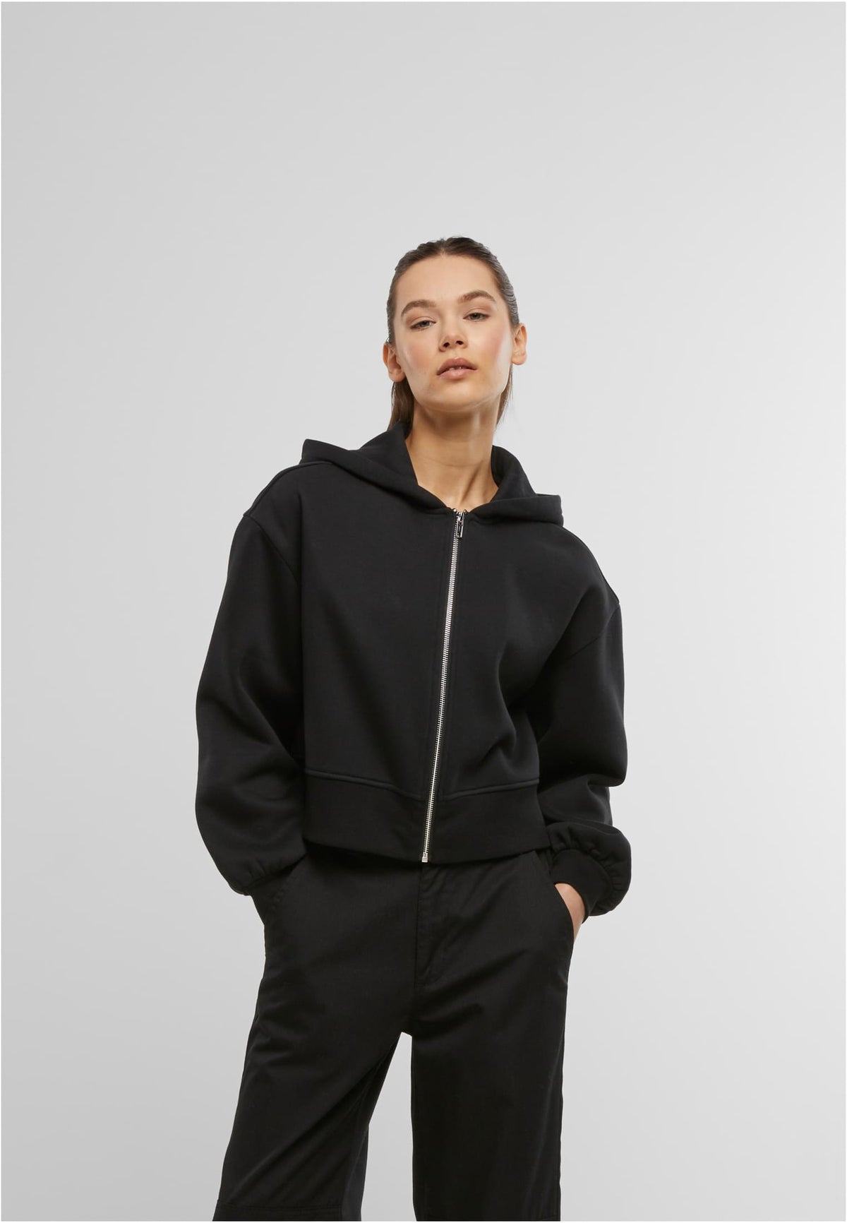 Ladies Short Oversized Zip Jacket - workoutbrands.com