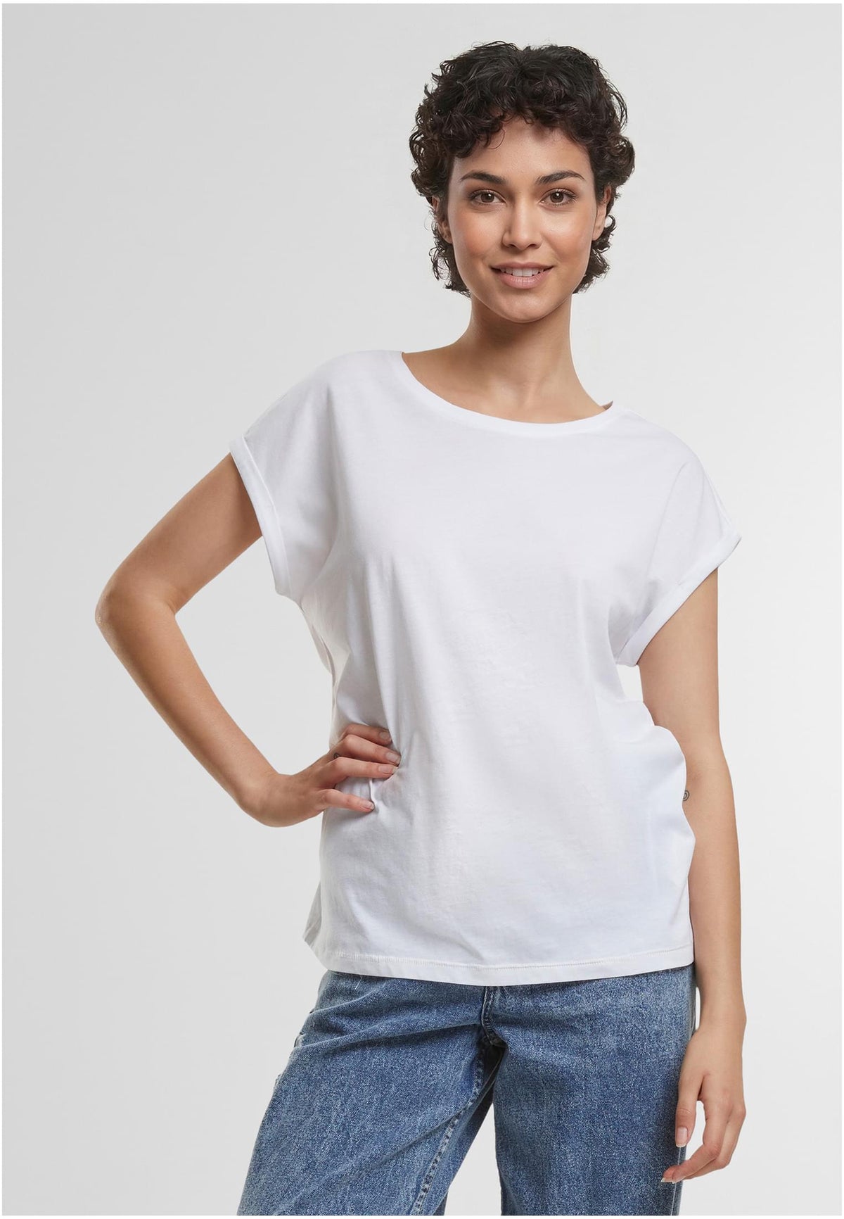 Ladies Essentials Extended Shoulder Tee - workoutbrands.com