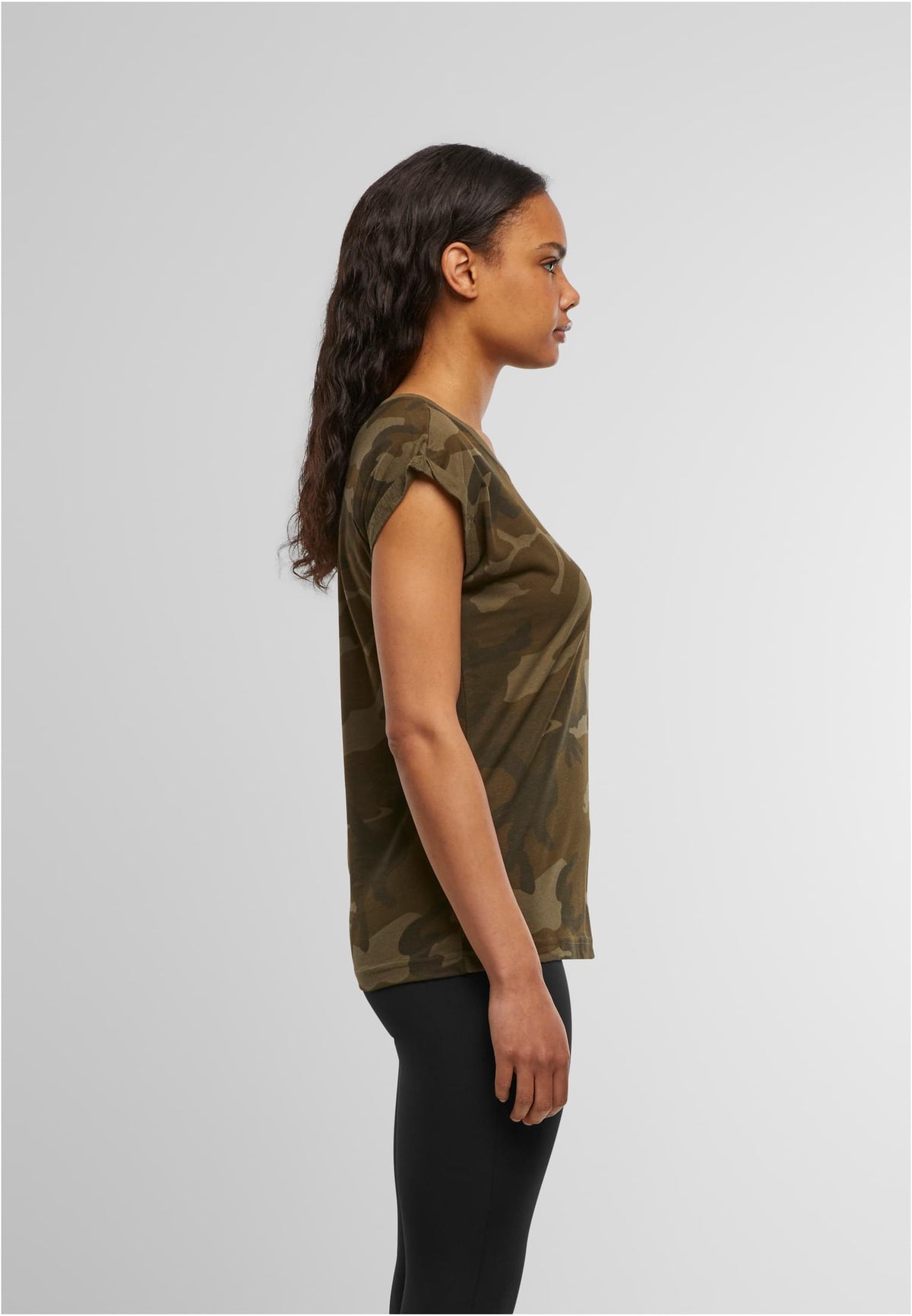 Ladies Extended Shoulder Camo Tee - workoutbrands.com