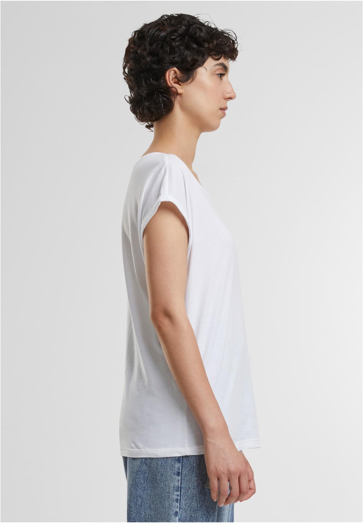 Ladies Essentials Extended Shoulder Tee - workoutbrands.com
