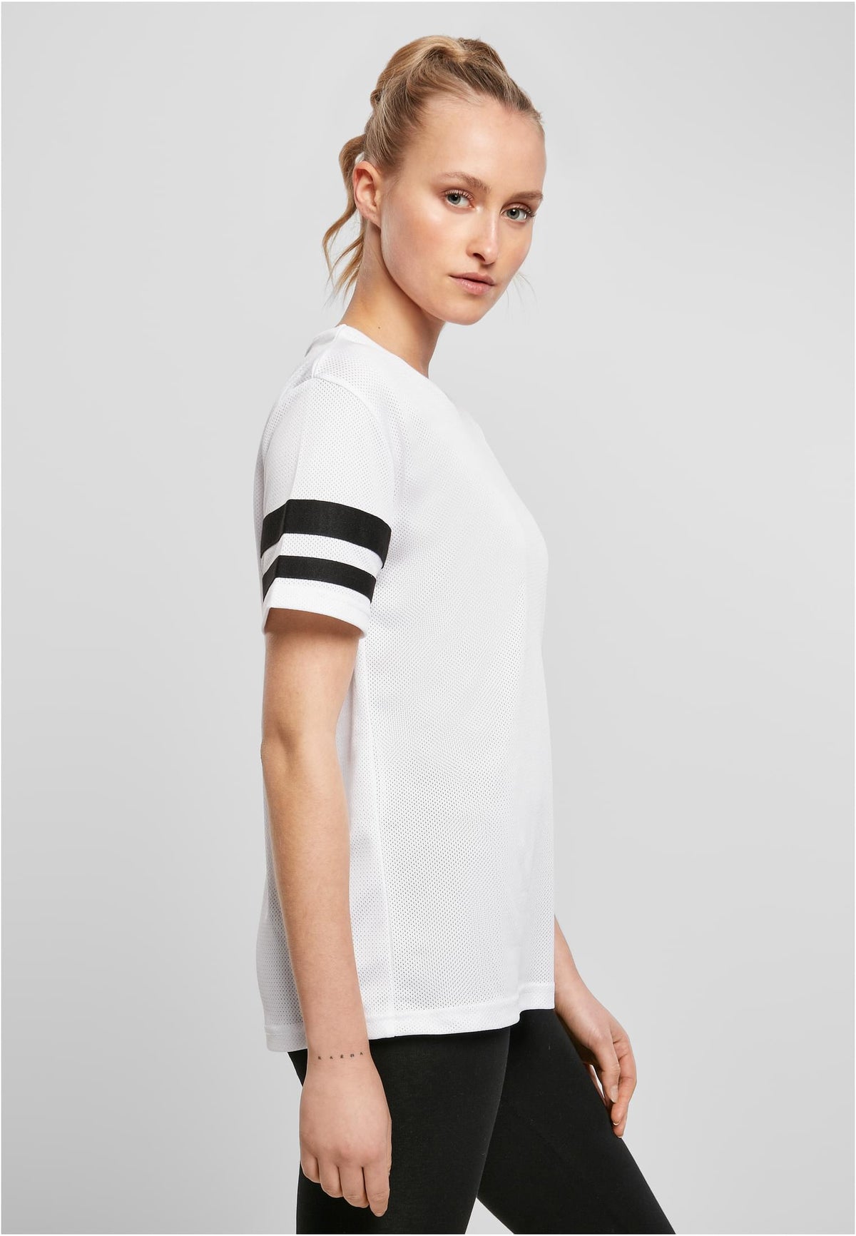 Ladies Mesh Stripe Tee - workoutbrands.com