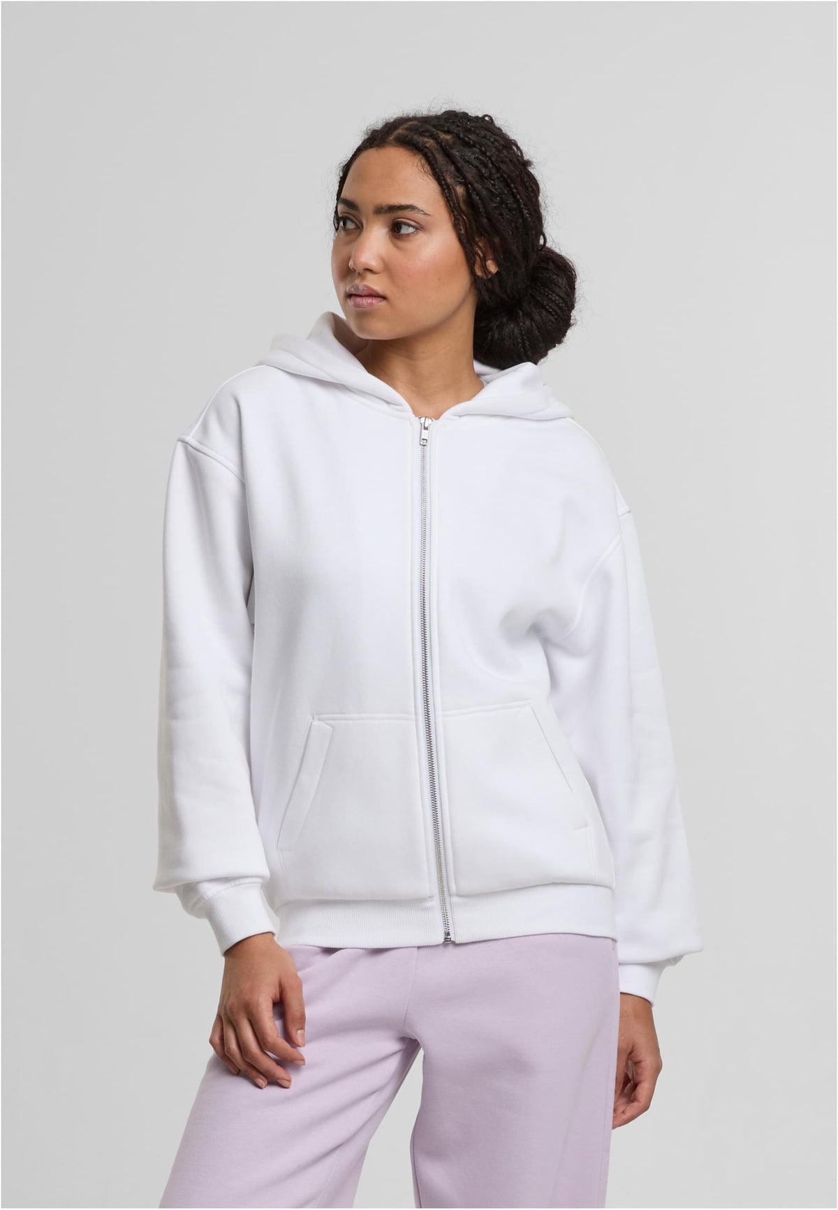 Ladies Loose Fit Zip Hoody