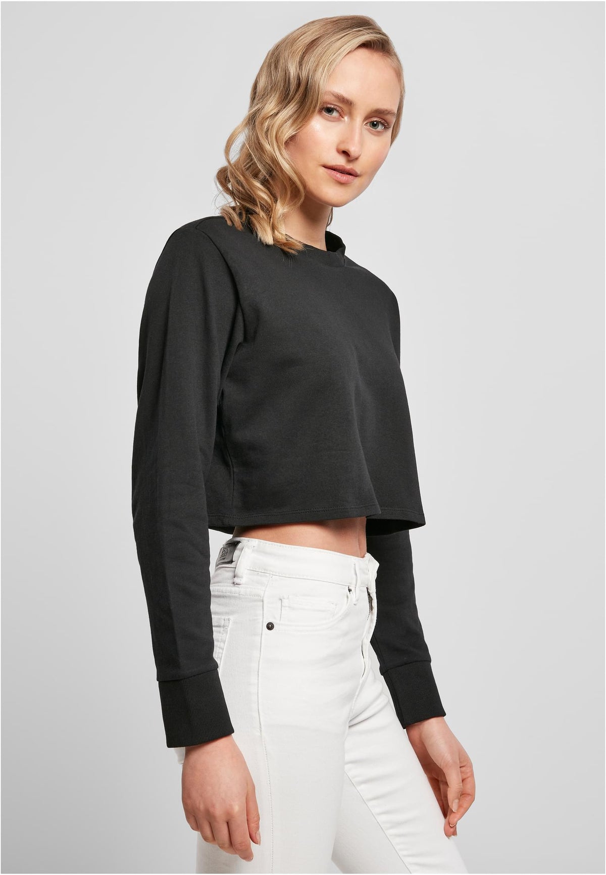 Ladies Terry Cropped Crew - workoutbrands.com