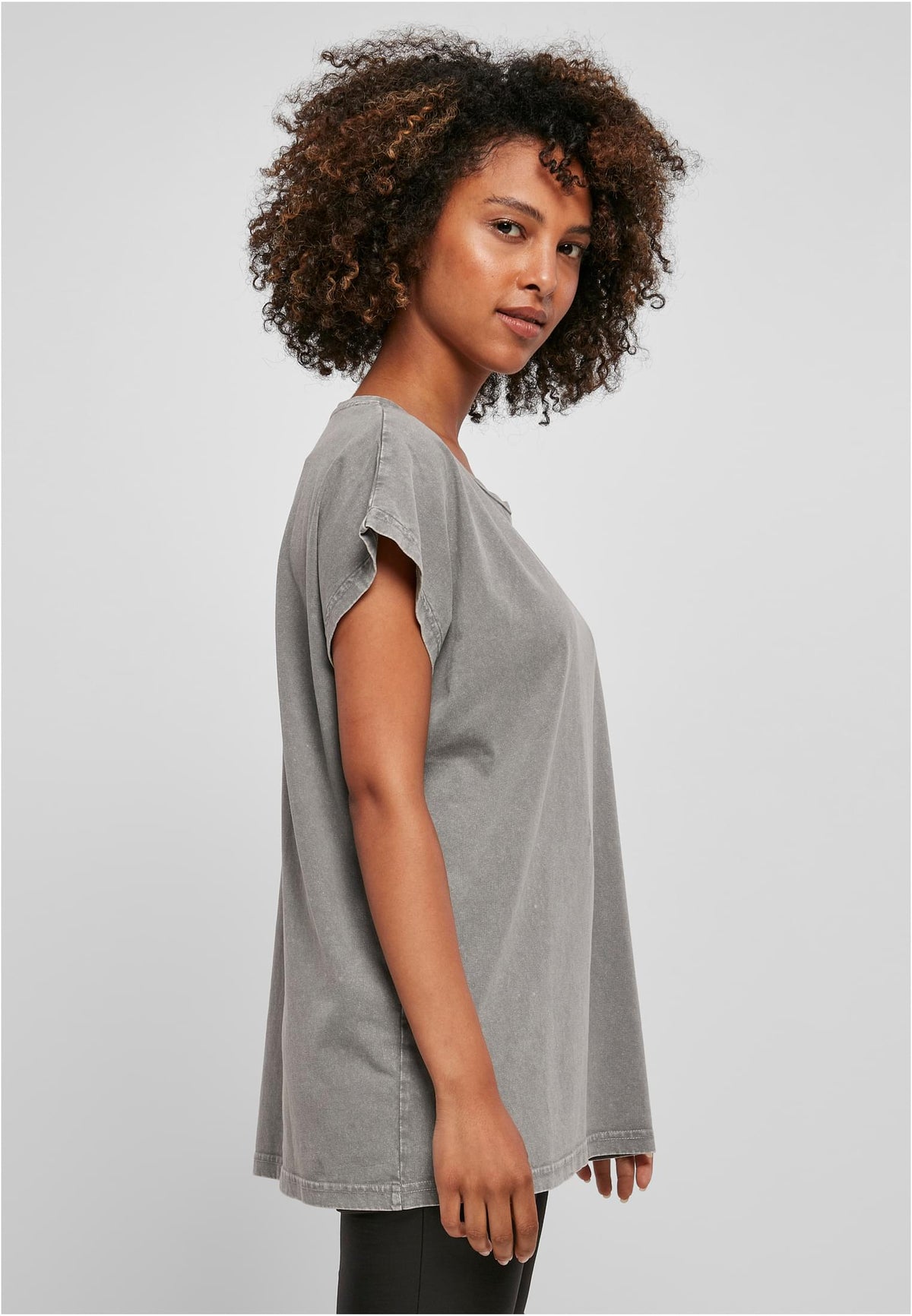 Ladies Acid Washed Extended Shoulder Tee - workoutbrands.com