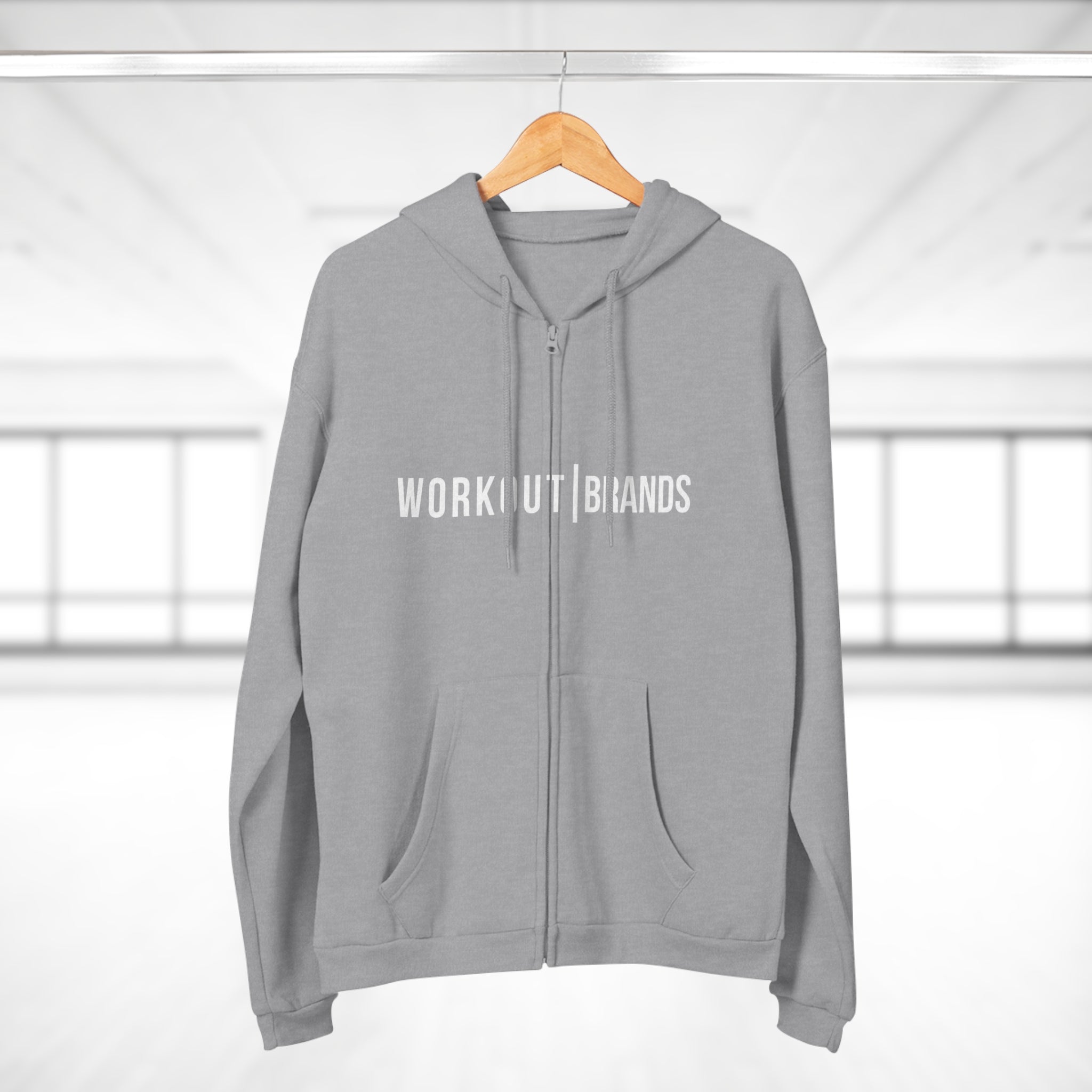 WB Unisex Hooded Zip Sweatshirt - Heather Harmaa