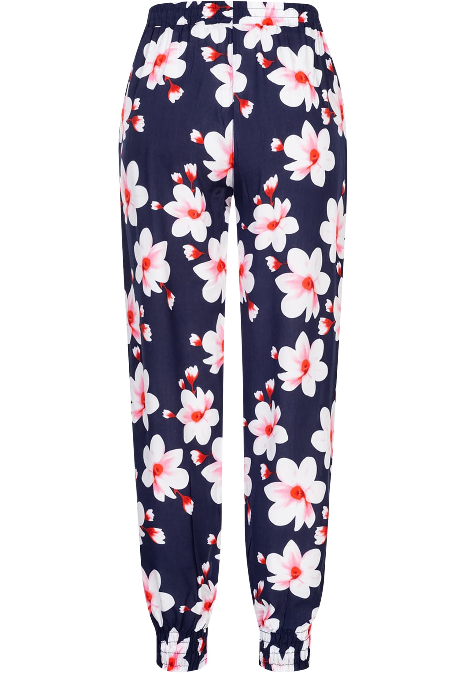 Cloud5ive Viscose Pants with Elastic Waist 2 Pockets & Big Flowers