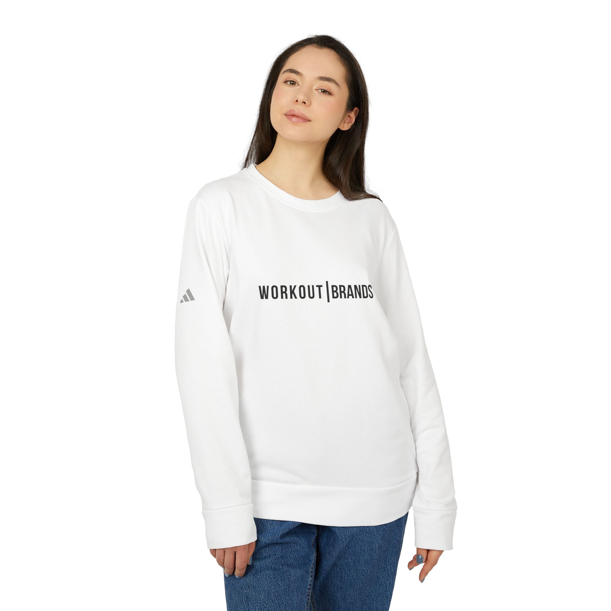 A Unisex Fleece Crewneck Sweatshirt - White