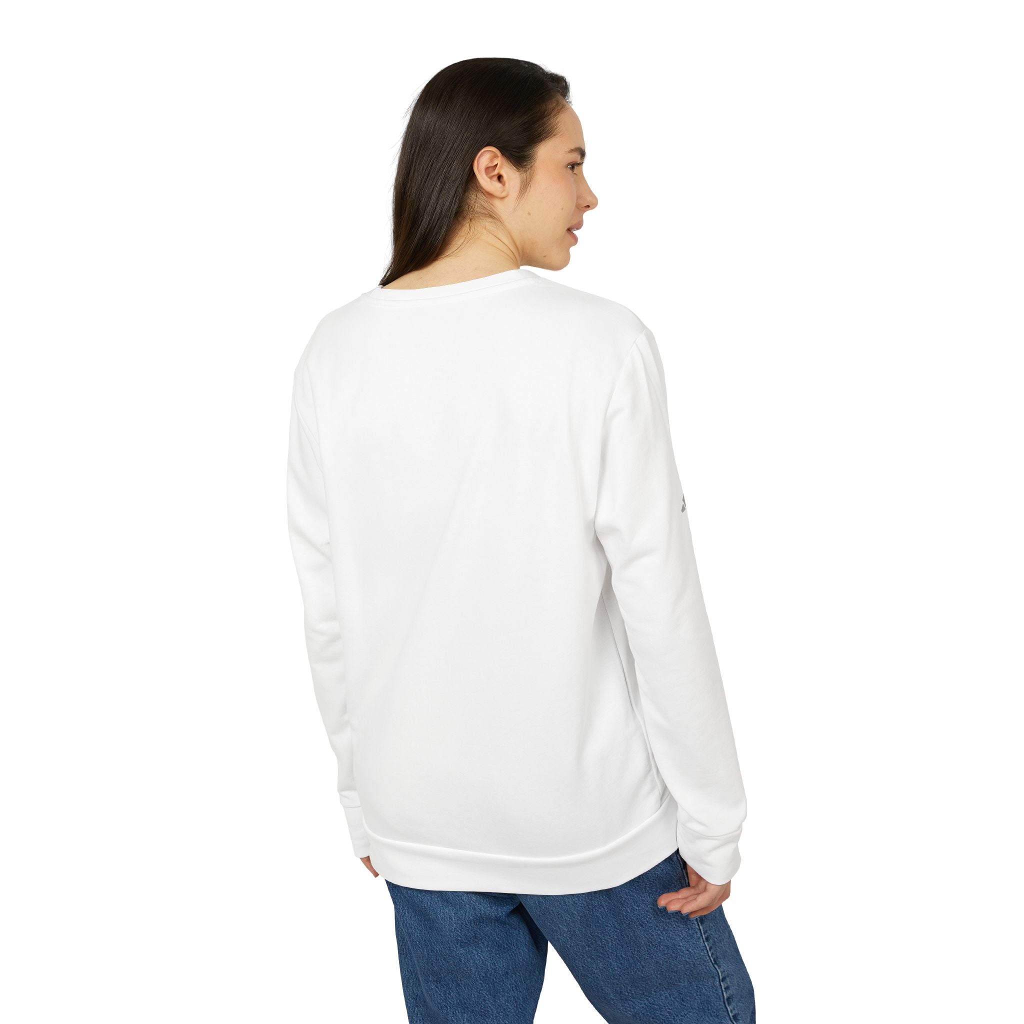 A Unisex Fleece Crewneck Sweatshirt - White