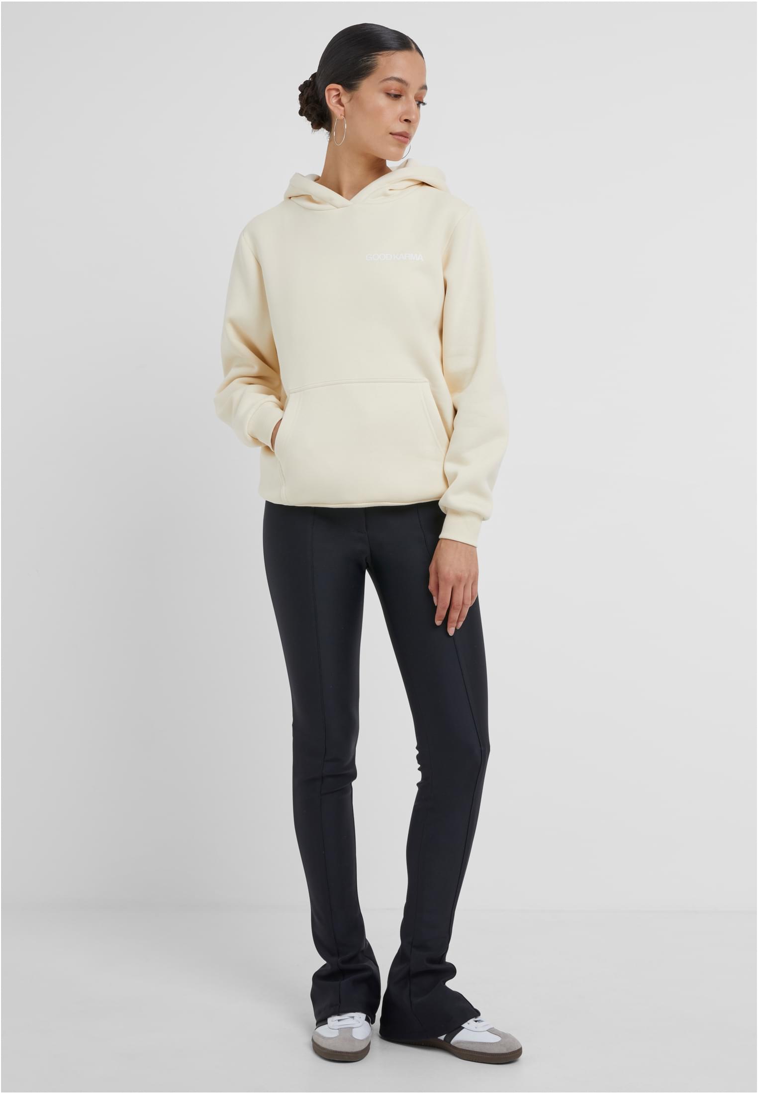 Back Around Ladies Fluffy Hoody whitesand XXL - workoutbrands.com