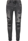 C&S Panel-Jeanshose im Used-Look, Vintage-Schwarz, 3632