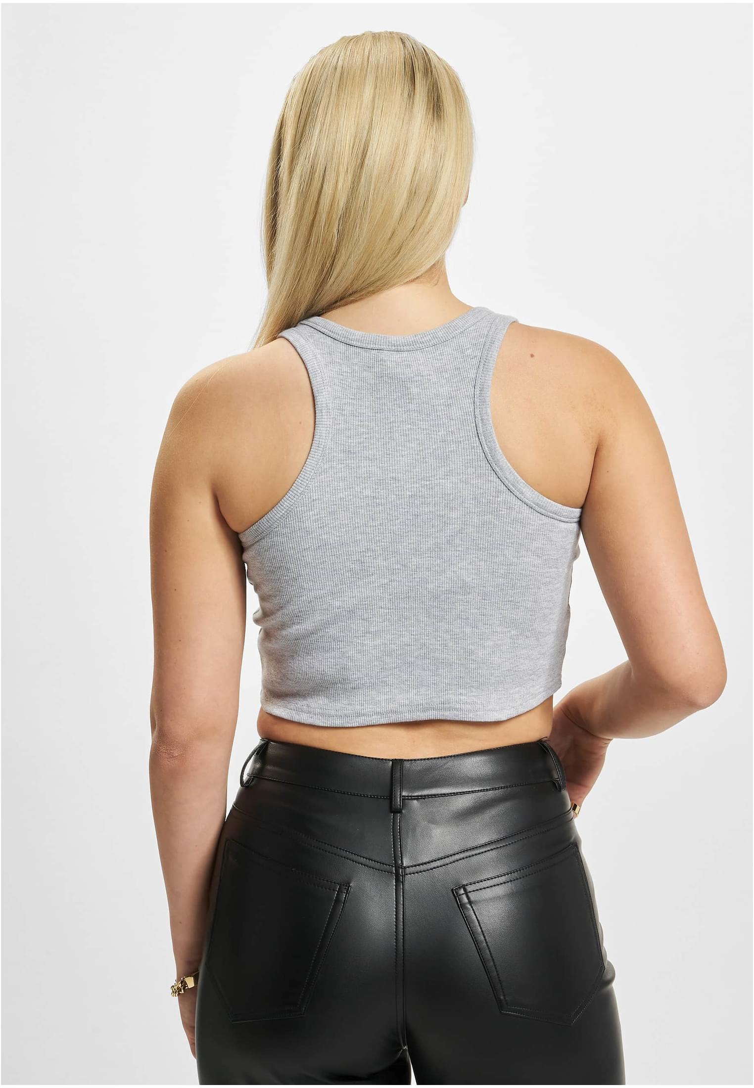 DEF Inga Ribbed Tanktop grey XS - workoutbrands.com