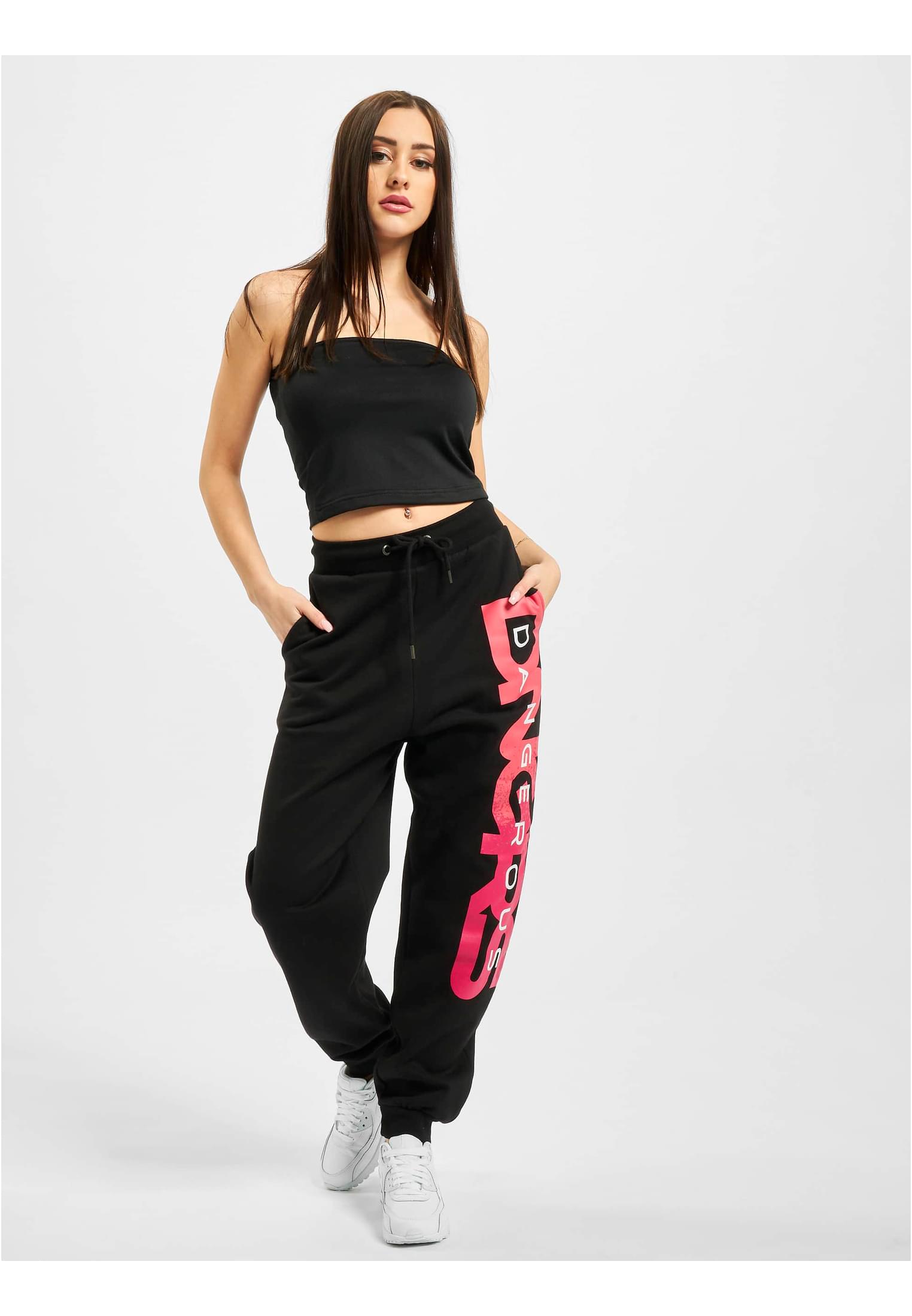 DNGRS Hyena Sweatpants black/pink XS - workoutbrands.com
