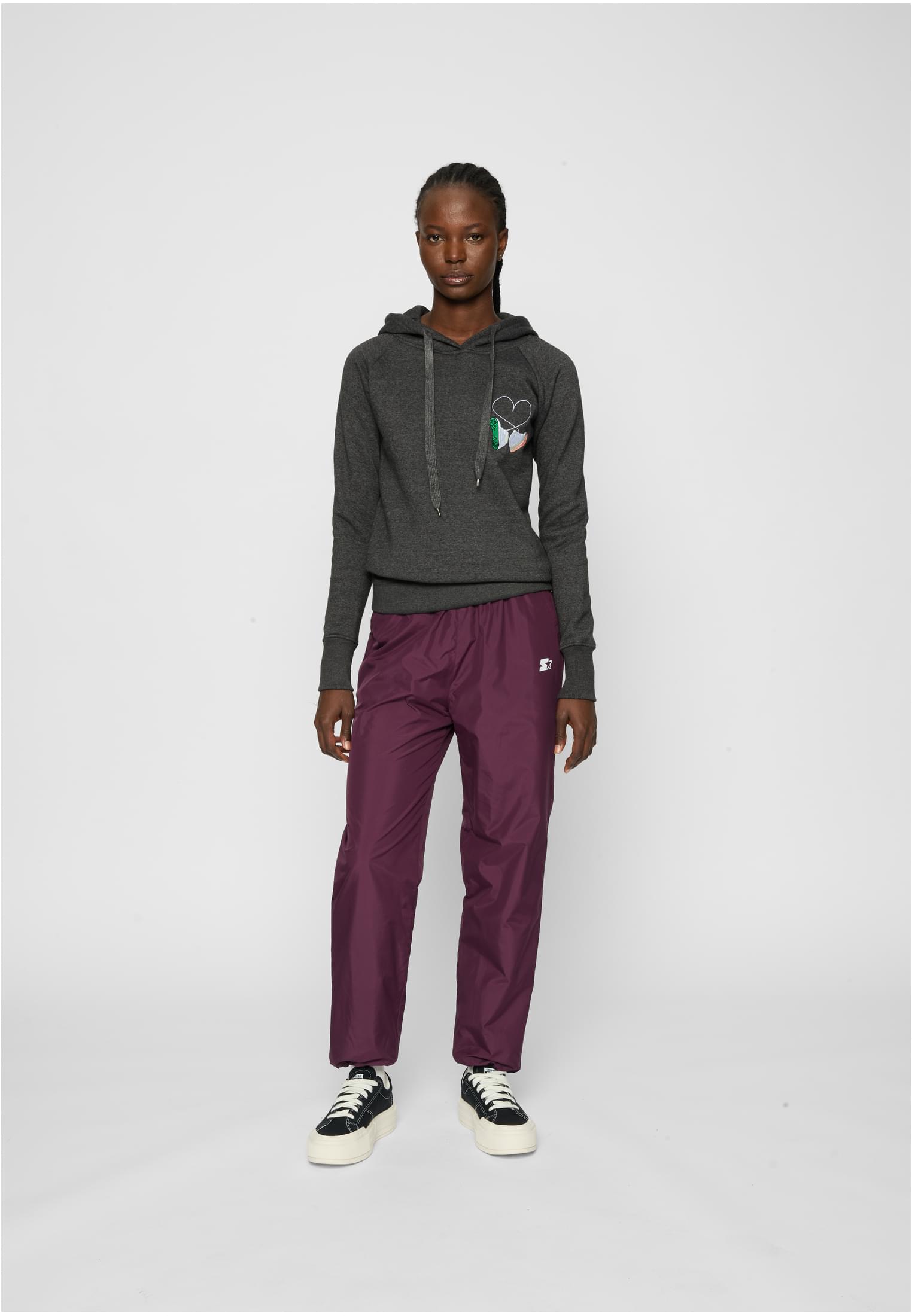 Damen Ladies Kicks Love EMB Hoody grey XS - workoutbrands.com
