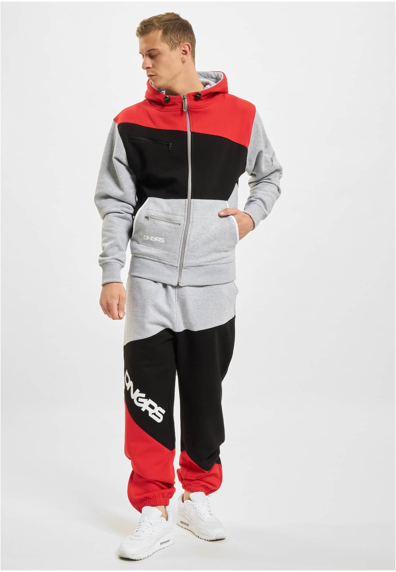 Dangerous DNGRS Triop Sweat Suit grey/black/red XXL - workoutbrands.com