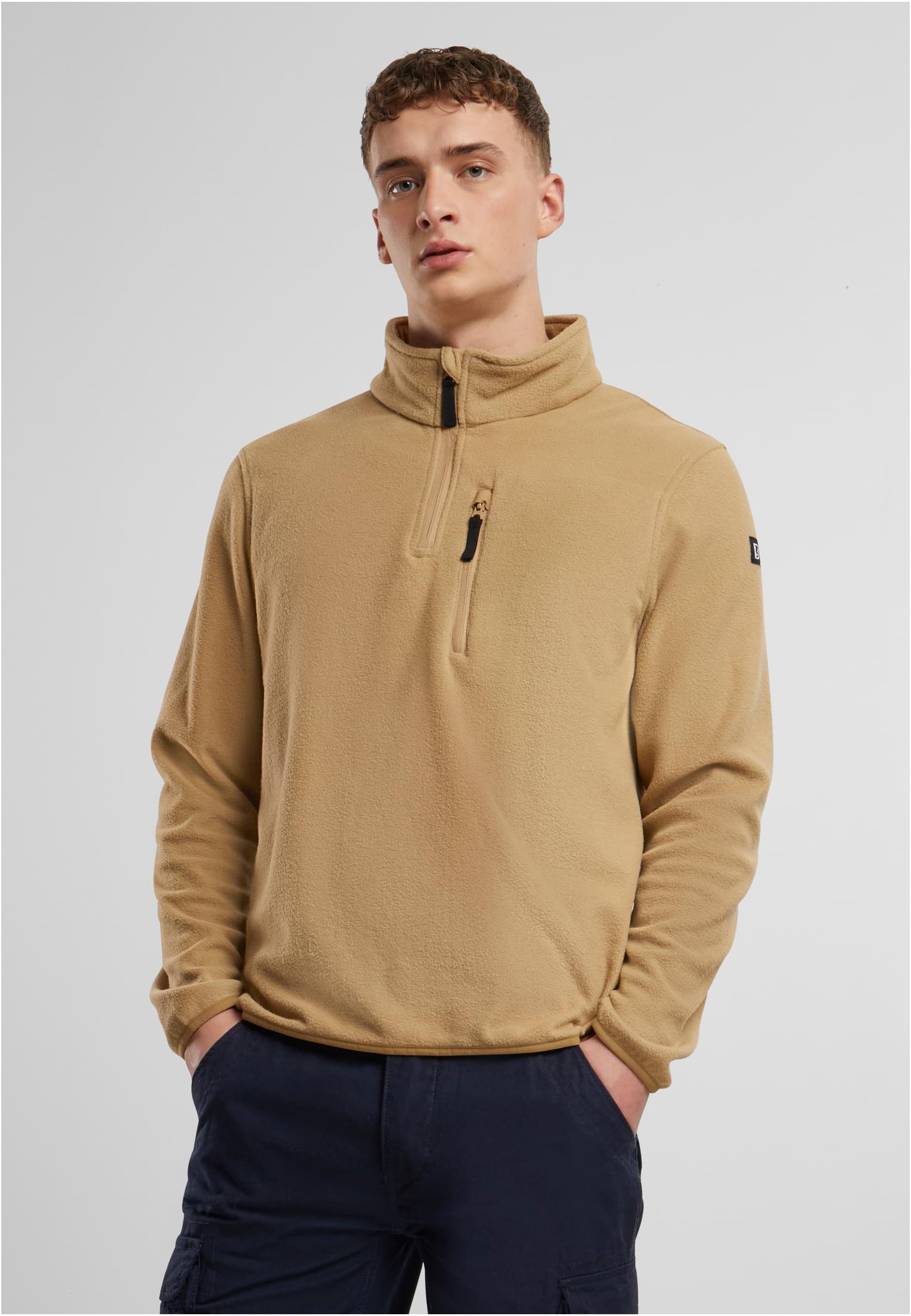 Fleece Troyer camel 7XL - workoutbrands.com
