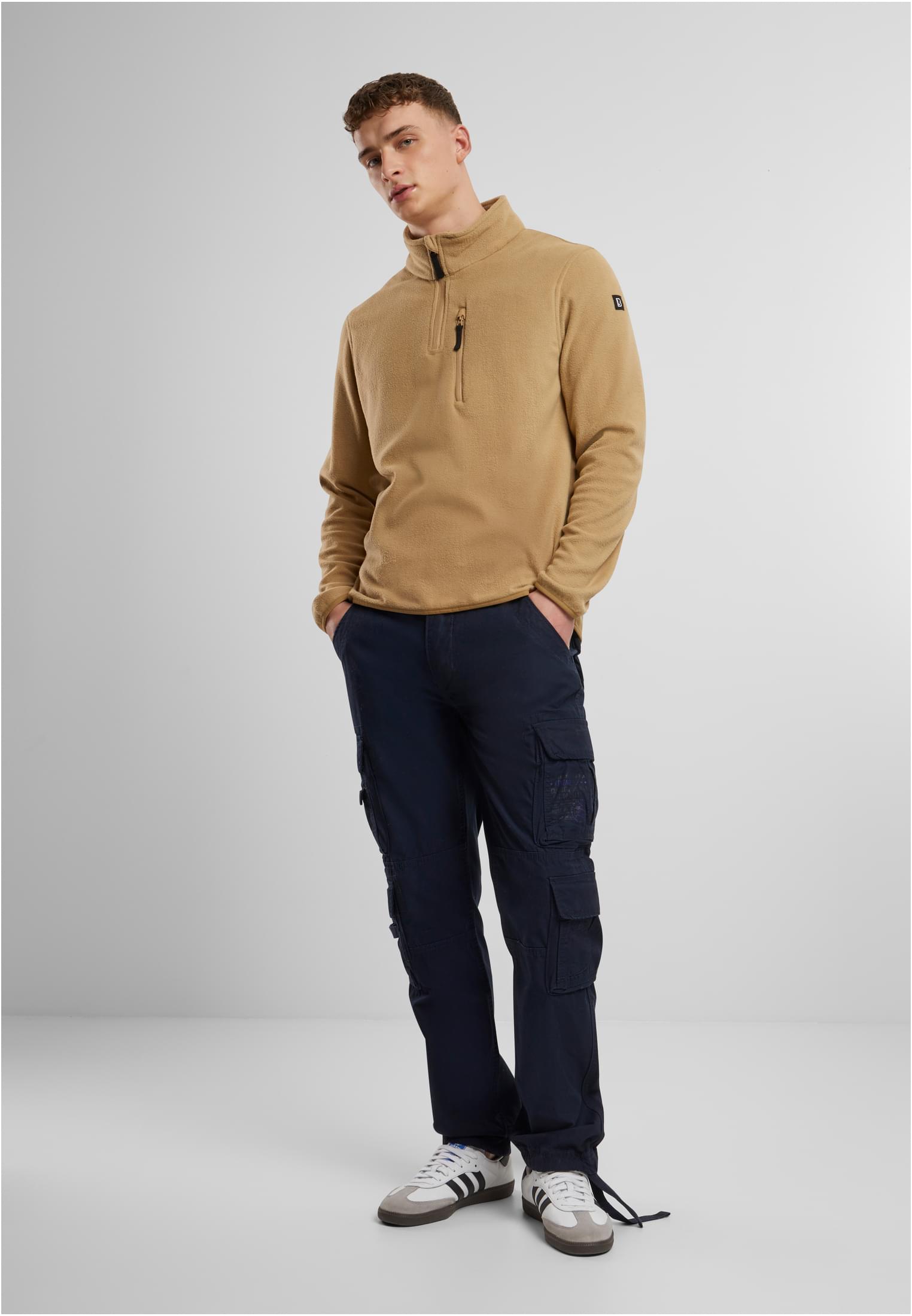 Fleece Troyer camel 7XL - workoutbrands.com