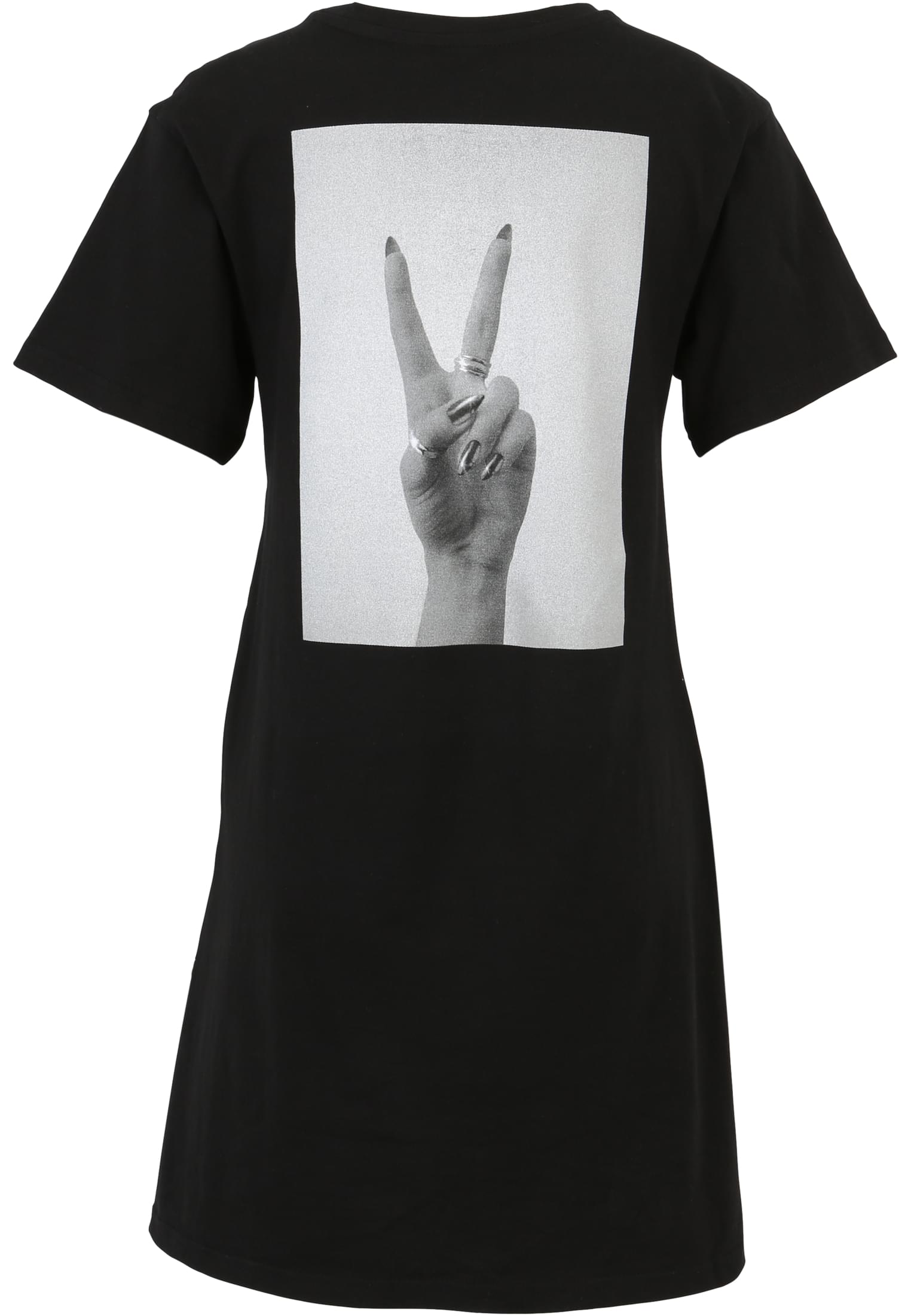 Girls Peace Hand Ladies Tee Dress black XXL - workoutbrands.com