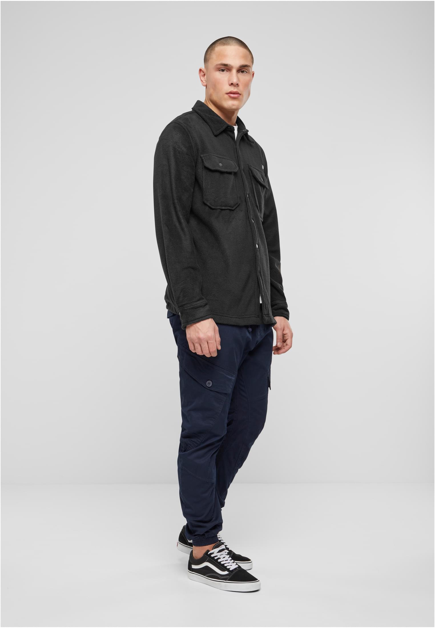 Jeff Fleece Shirt Long Sleeve black/grey XXL - workoutbrands.com